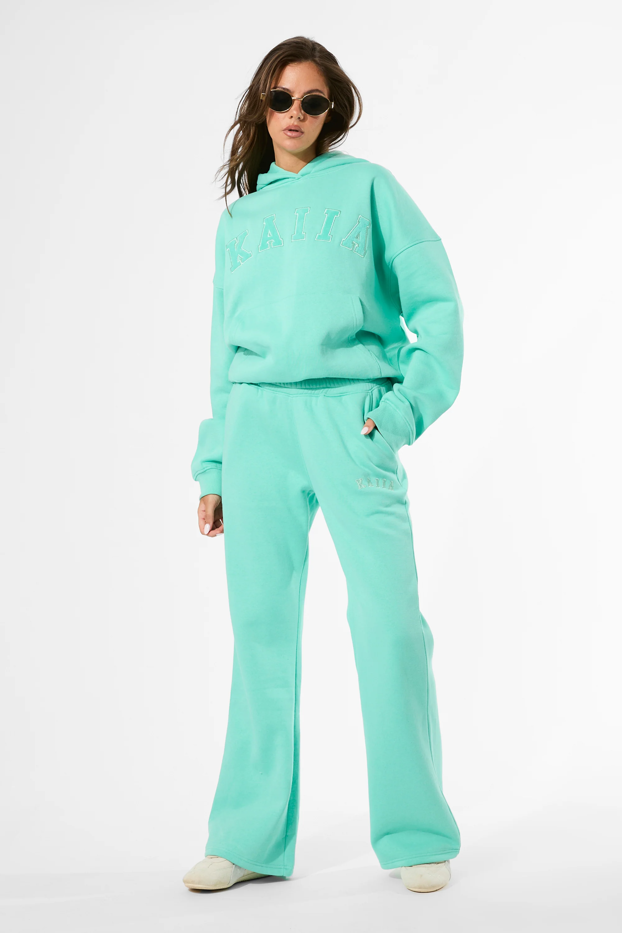 Kaiia Slogan Oversized Hoodie Spearmint - Image 4