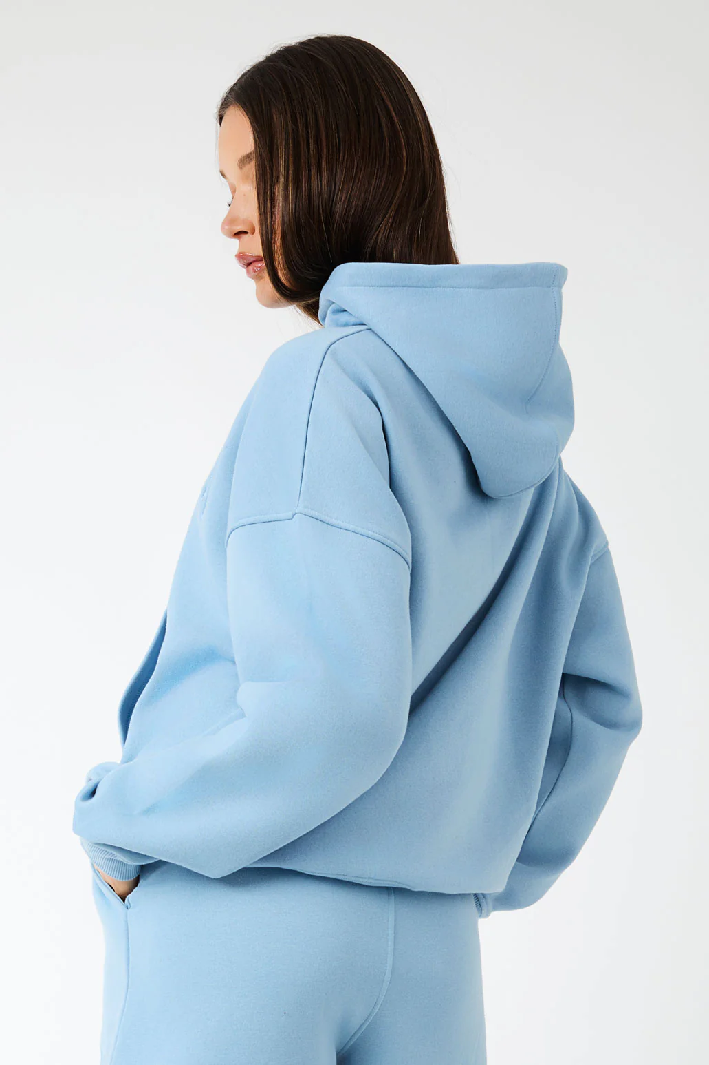 Kaiia Slogan Oversized Hoodie Steel Blue - Image 5
