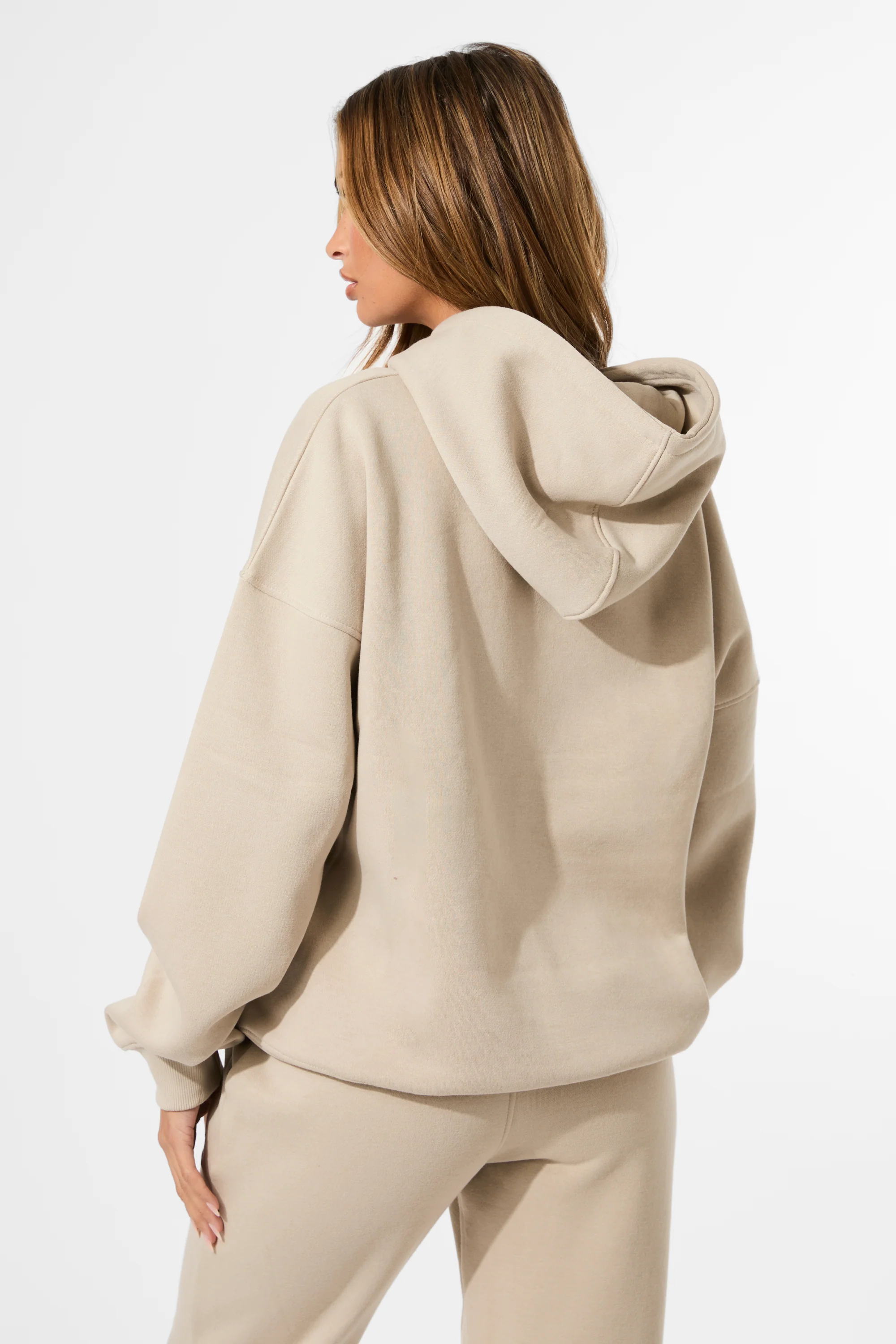 Kaiia Slogan Oversized Hoodie Stone - Image 7