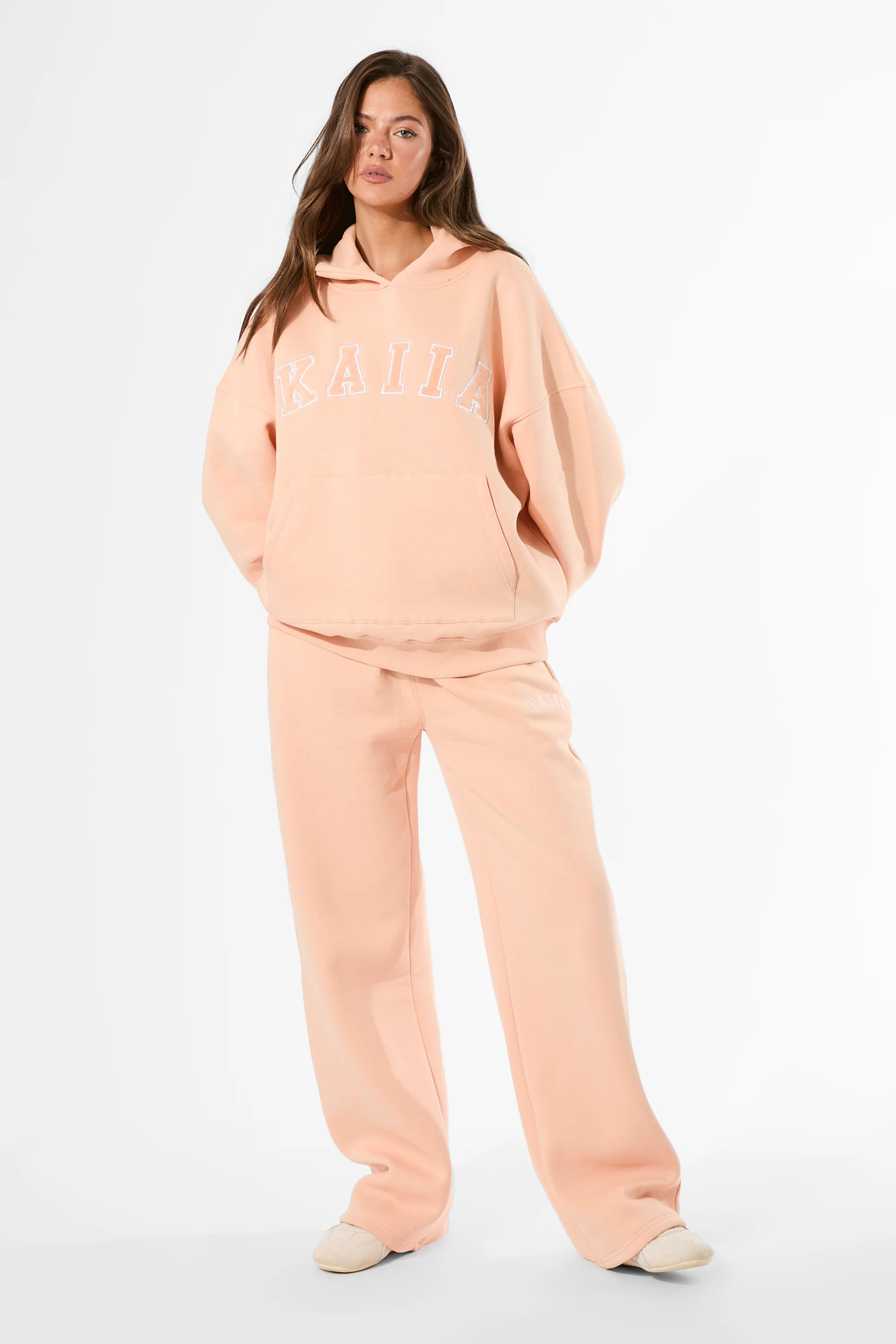 Kaiia Slogan Oversized Hoodie Tangerine - Image 9