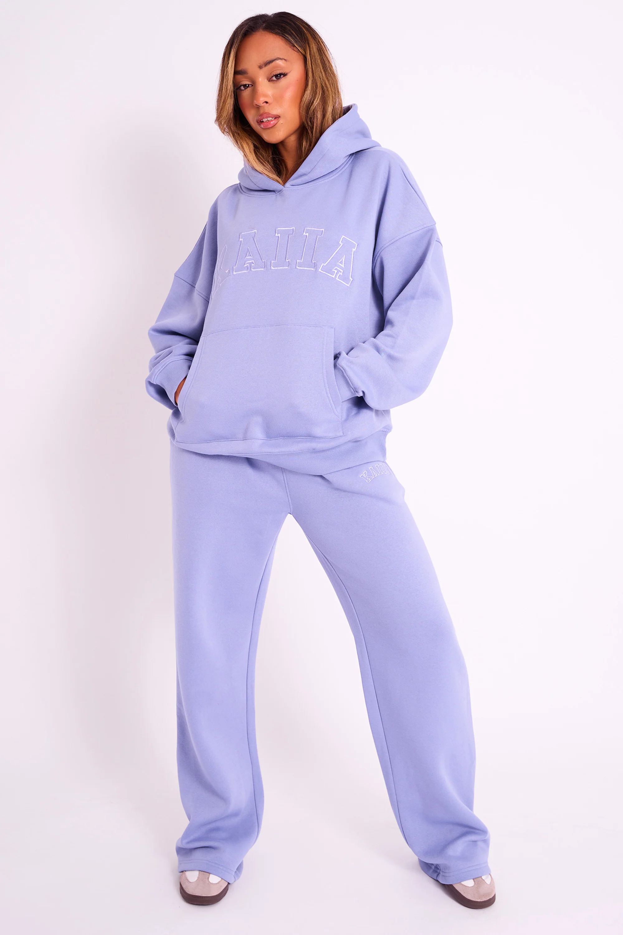 Kaiia Slogan Oversized Hoodie Ultra Violet - Image 3