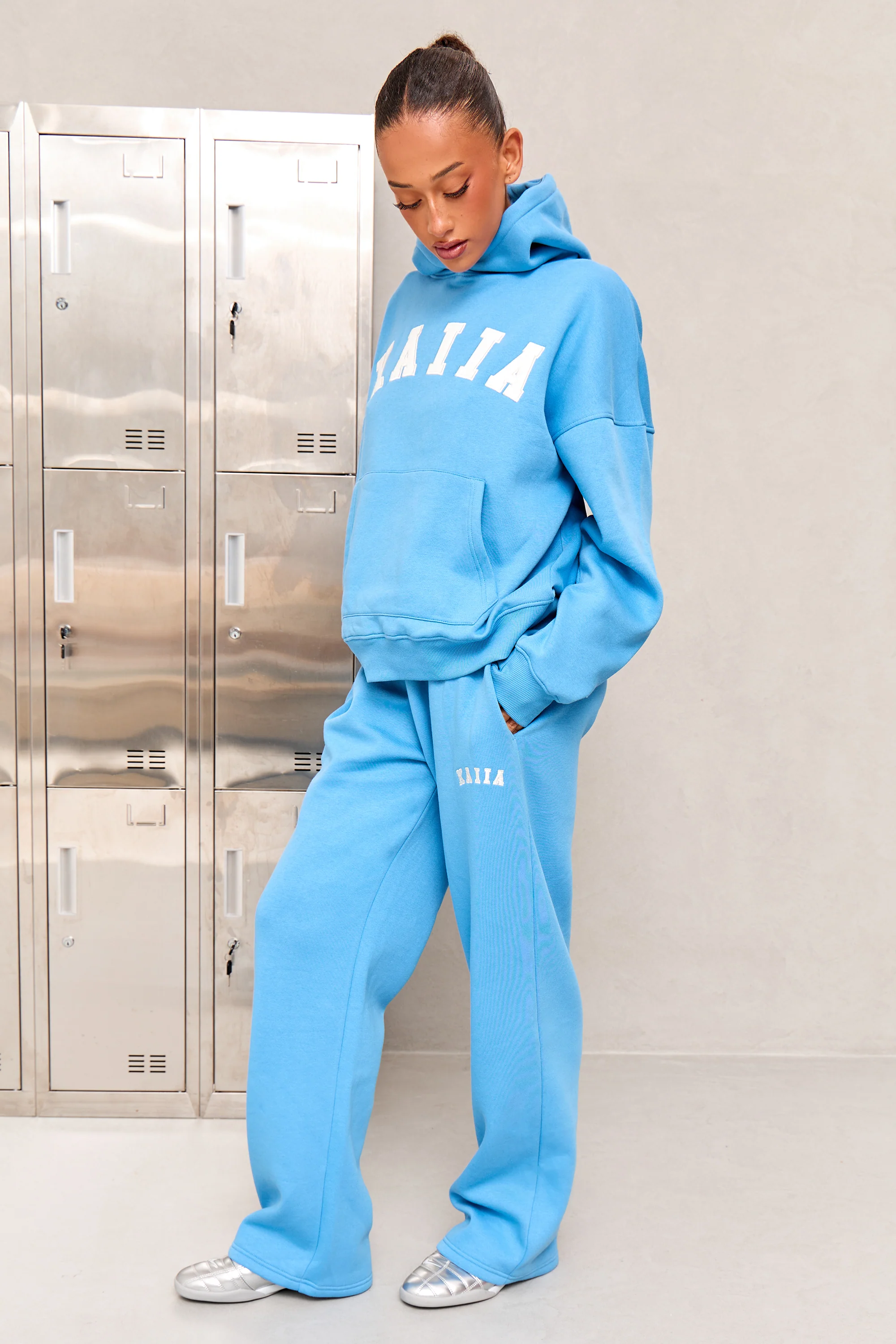 Kaiia Slogan Oversized Hoodie Vibrant Blue - Image 3