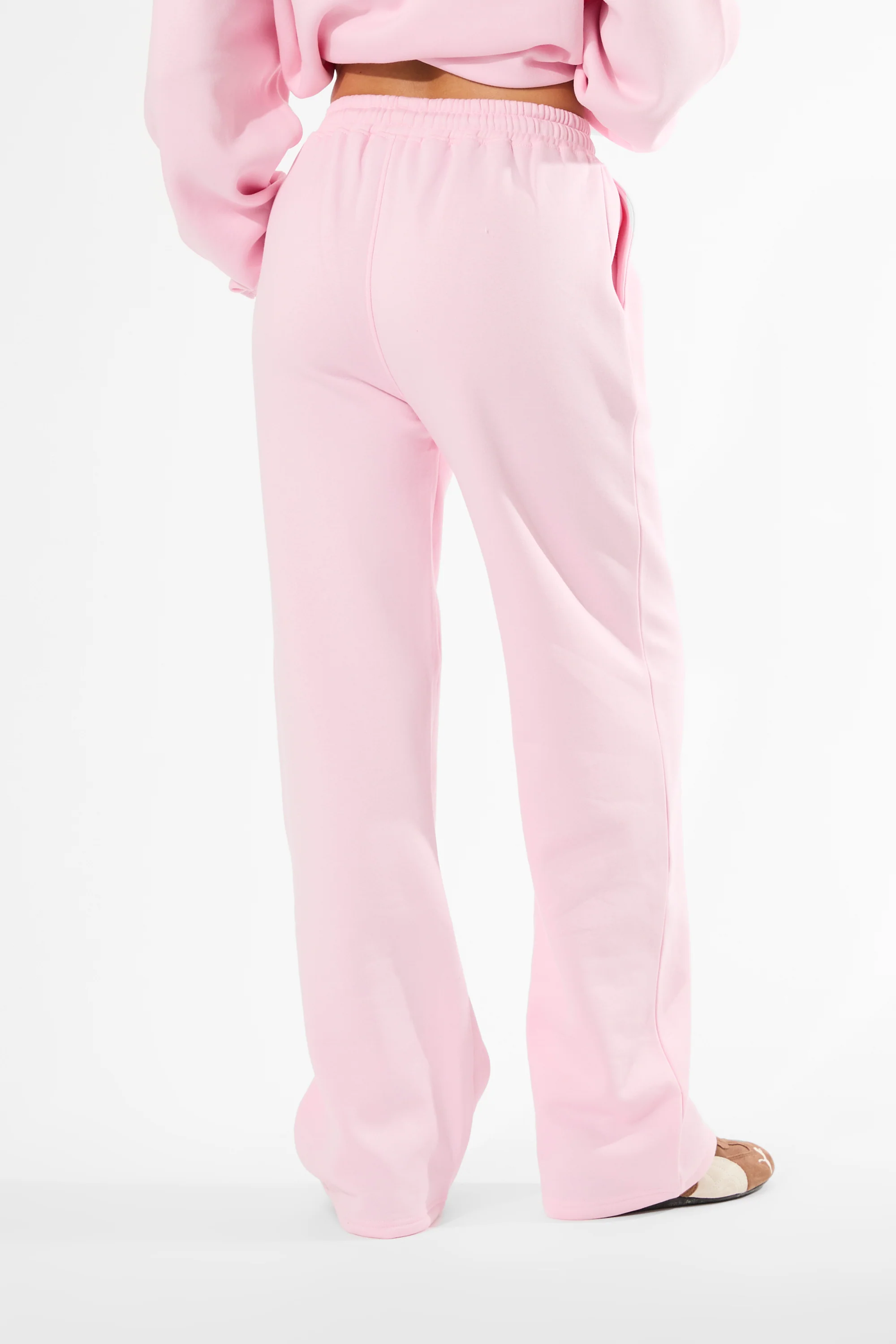 Kaiia Logo Wide Leg Joggers Baby Pink & Hot Pink - Image 6