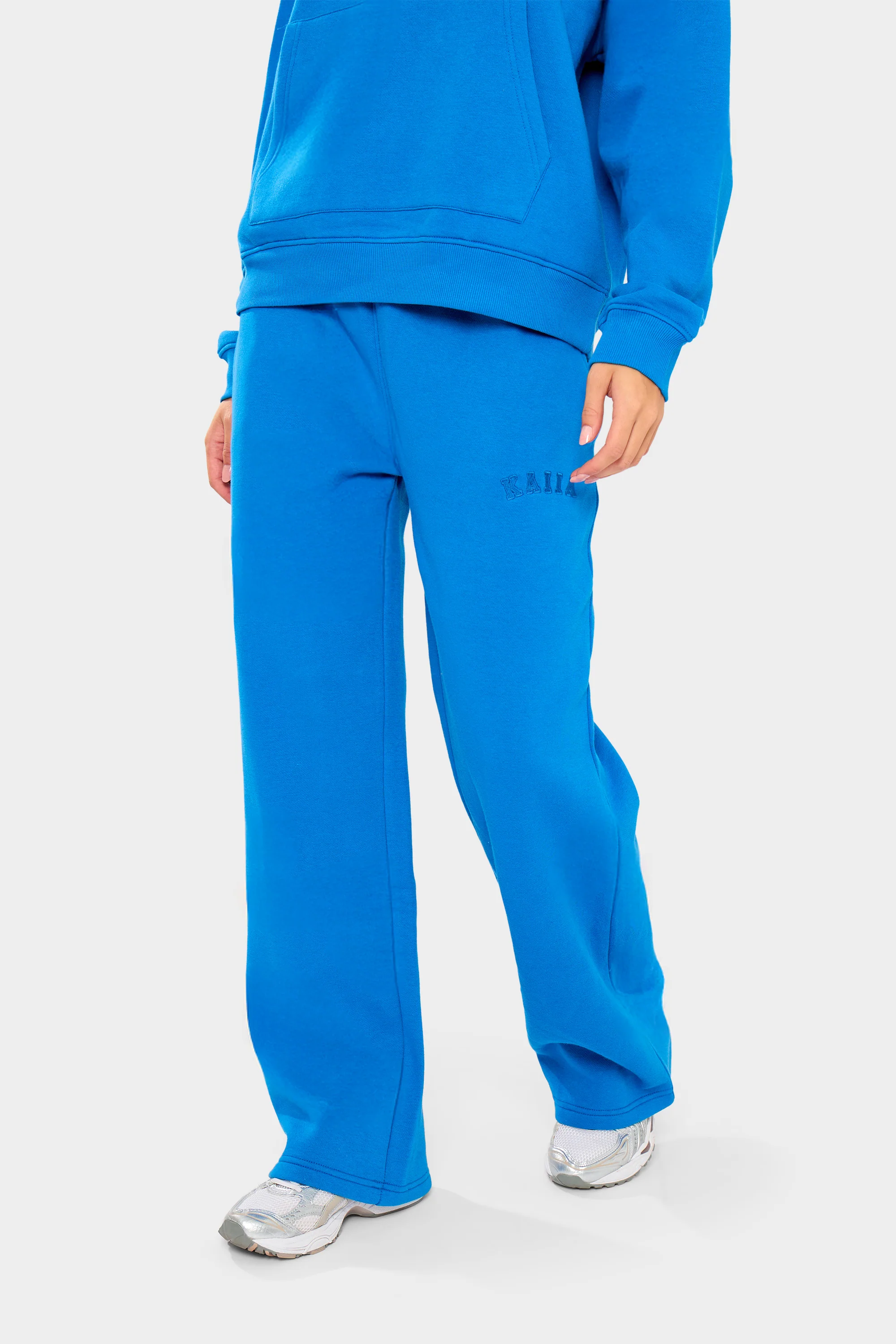 Kaiia Slogan Wide Leg Joggers Cobalt Blue - Image 2