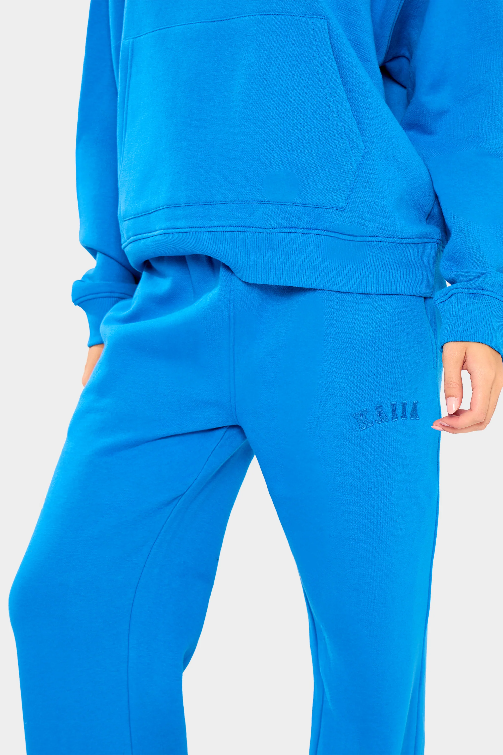 Kaiia Slogan Wide Leg Joggers Cobalt Blue - Image 4