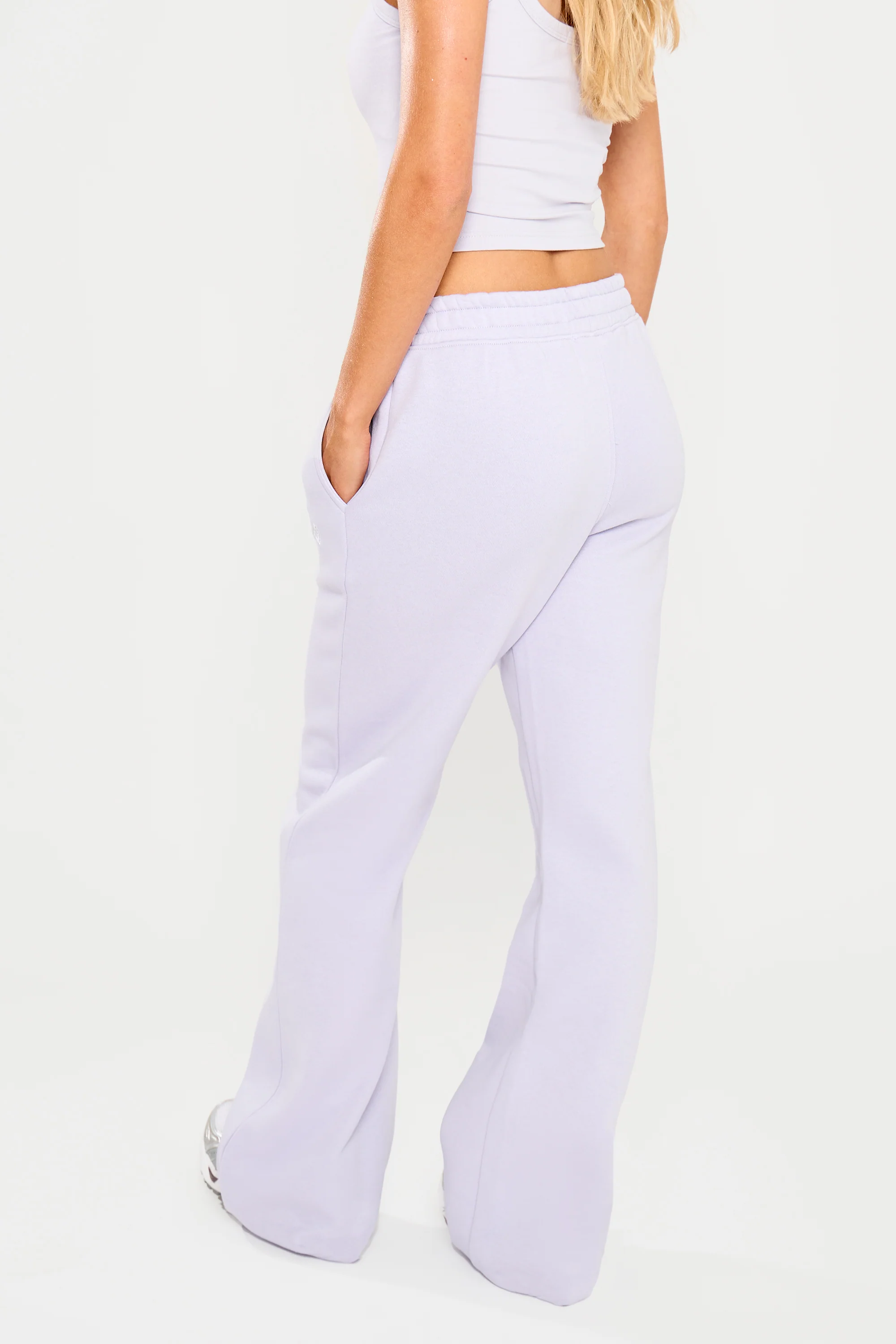 Kaiia Slogan Wide Leg Joggers Dusty Lilac - Image 7