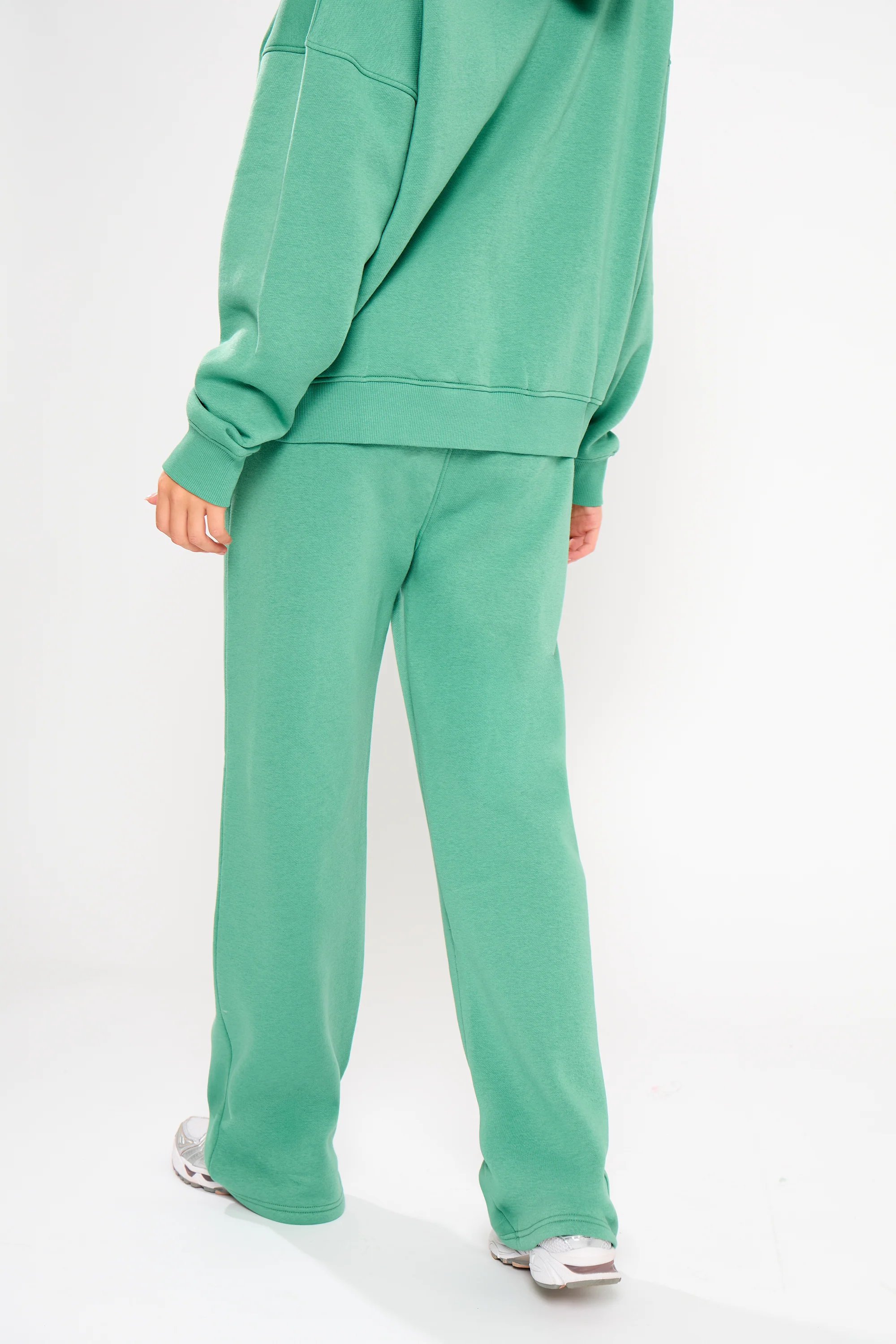 Kaiia Slogan Wide Leg Joggers Jade Green - Image 5