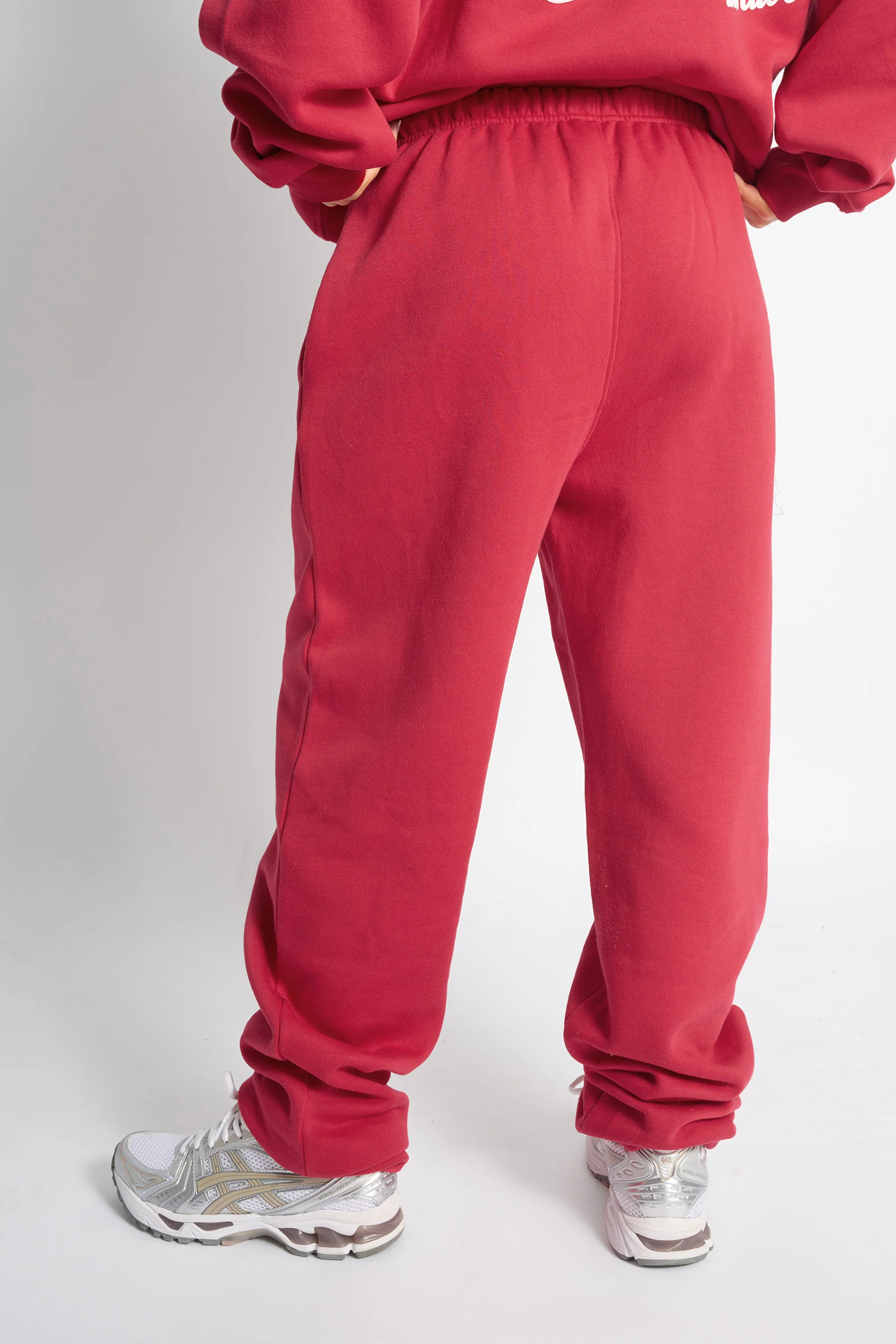 Kaiia Snowflake Logo Cuffed Joggers Red - Image 3