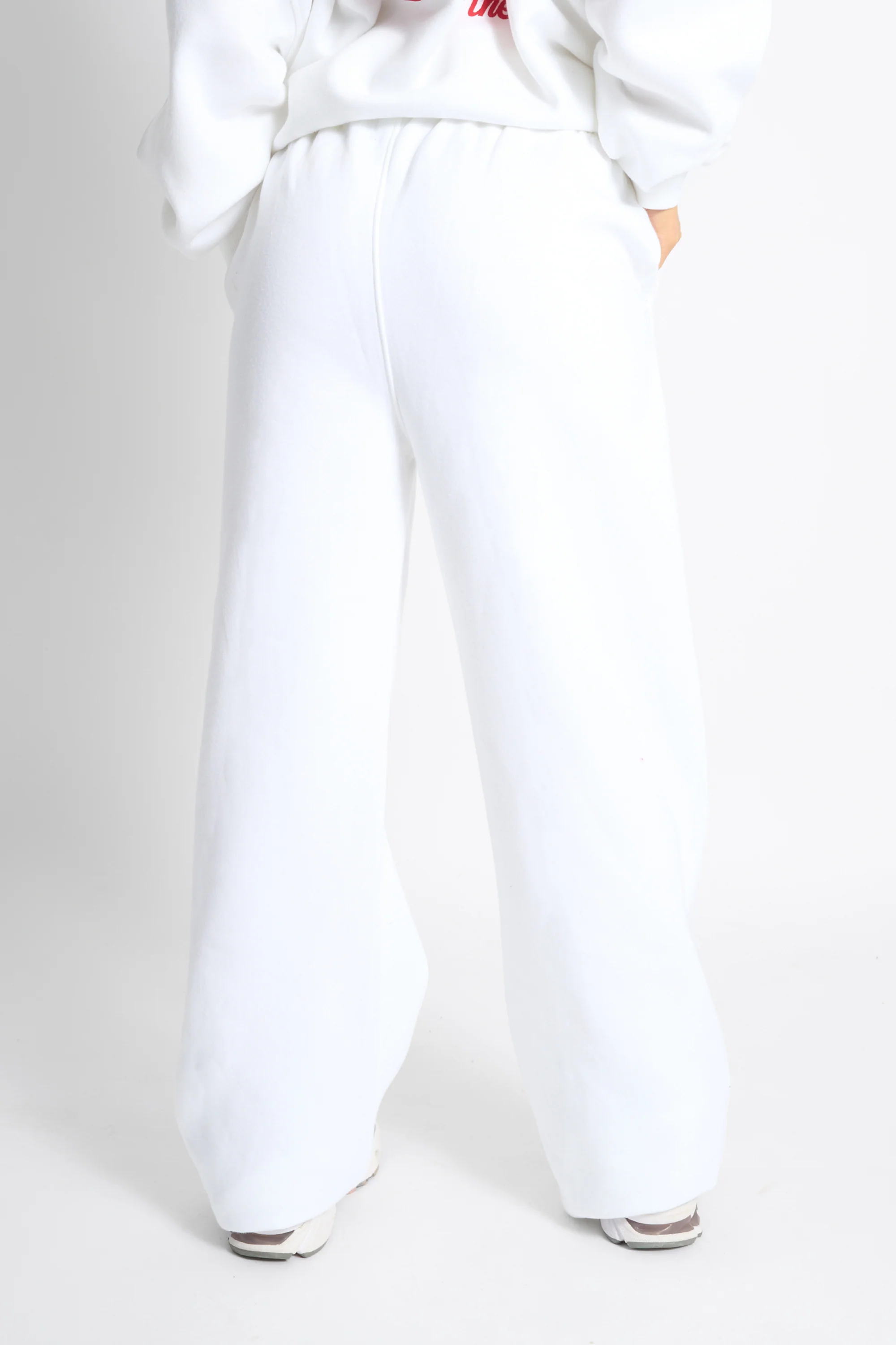 Kaiia Snowflake Logo Flared Joggers White & Red - Image 3
