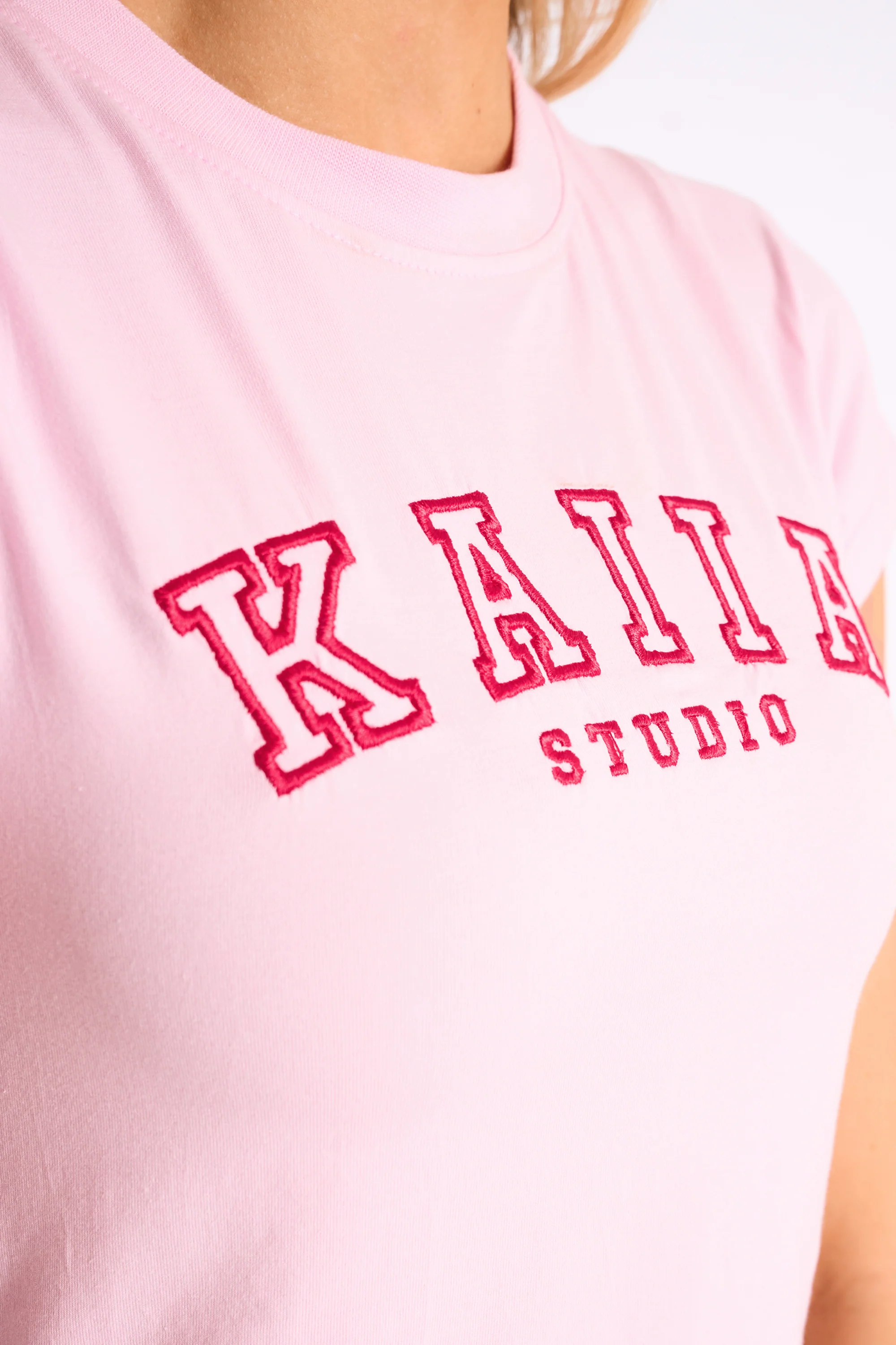 Kaiia Sport Baby Tee Pink & Red - Image 6