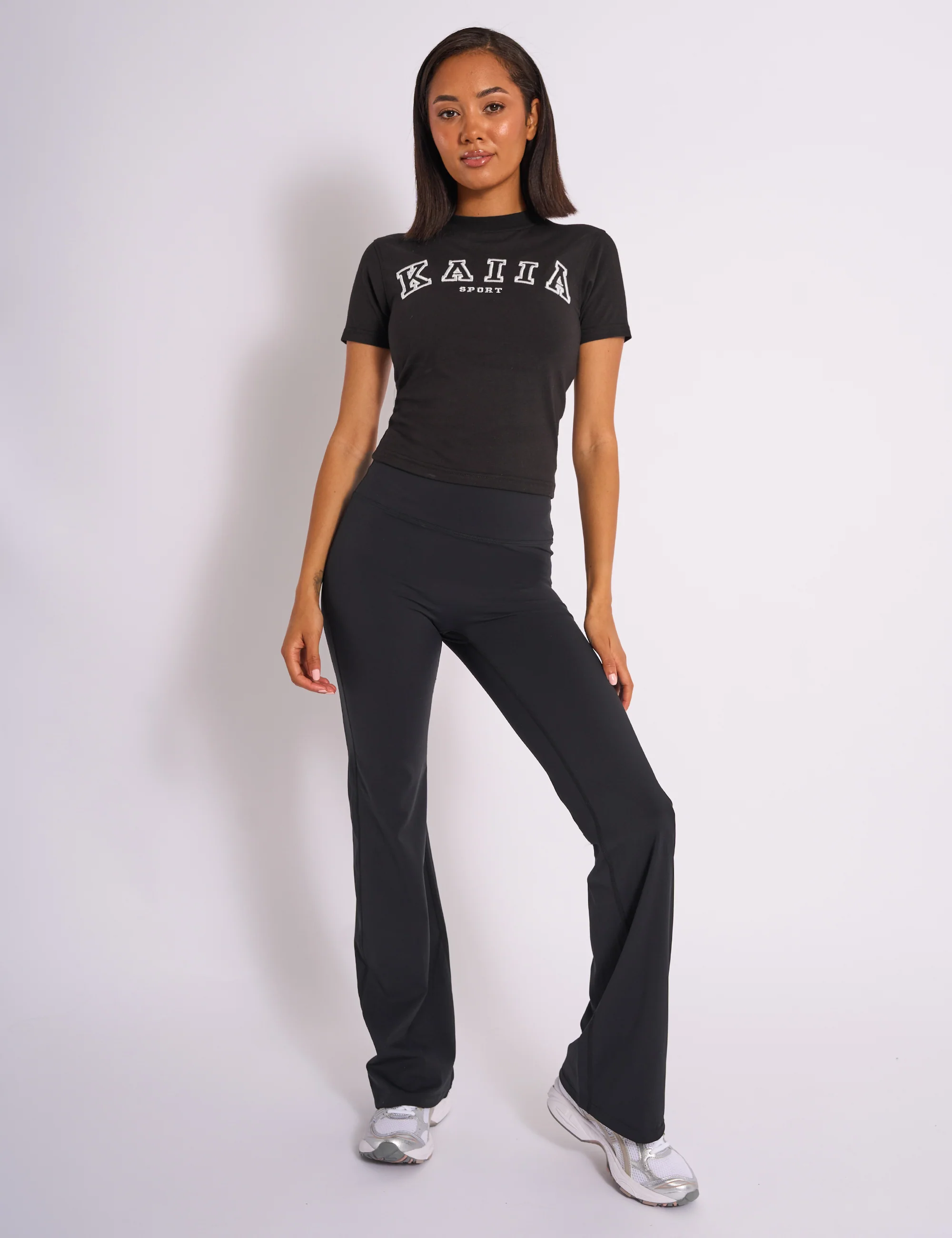 Kaiia Sport Logo Longline Baby Tee Black - Image 3