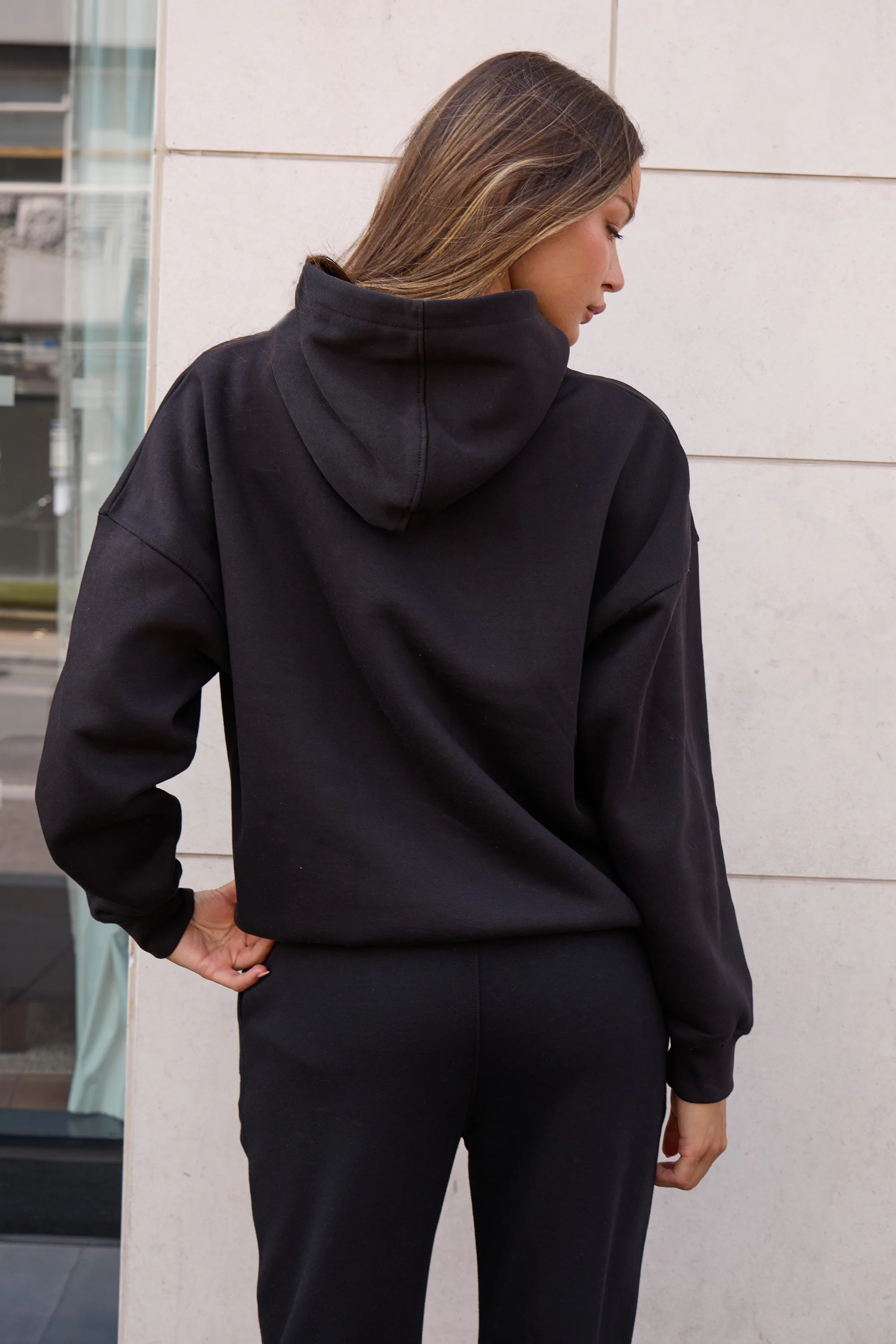 Kaiia Sport Logo Oversized Hoodie Black - Image 11