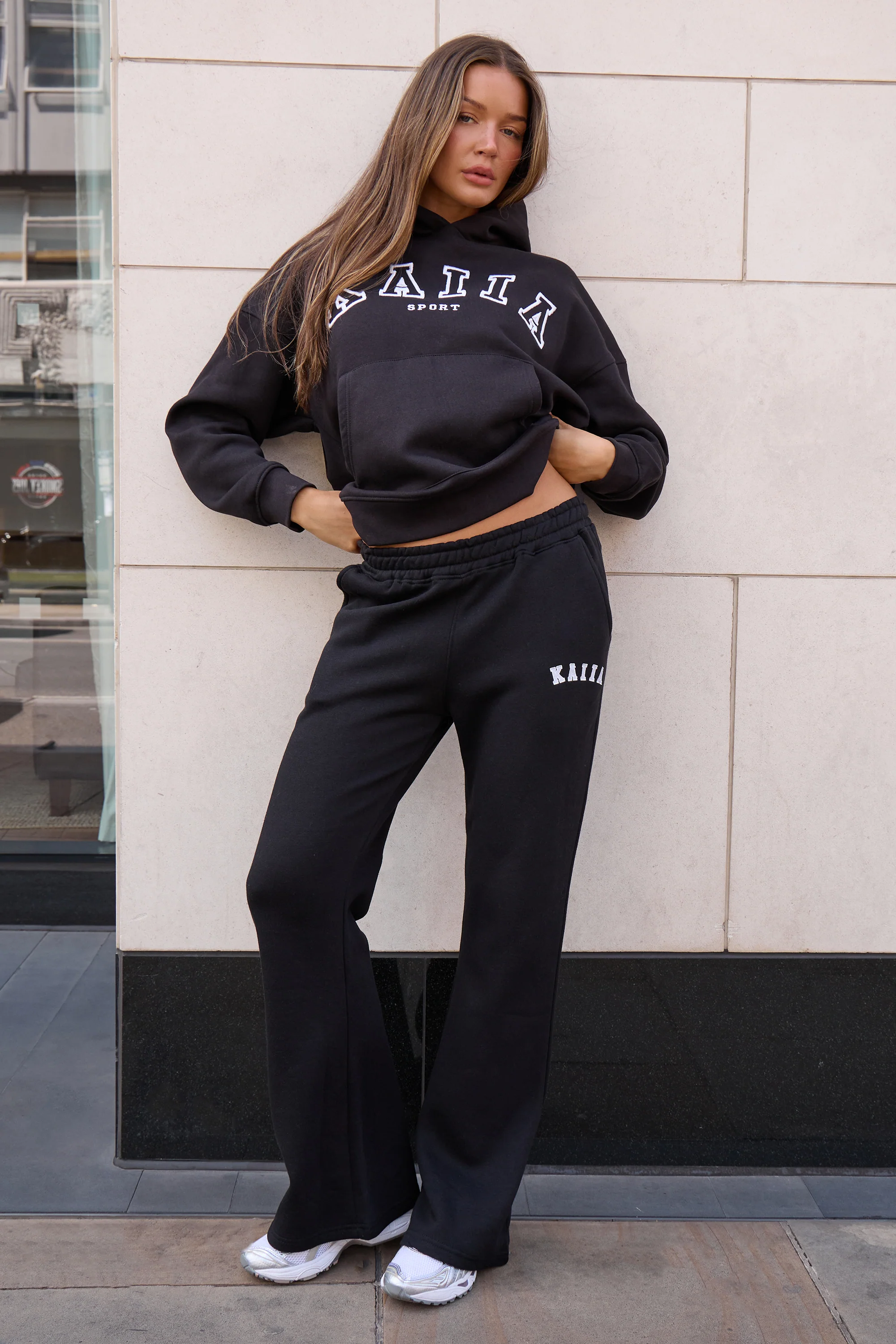 Kaiia Sport Logo Oversized Hoodie Black - Image 12