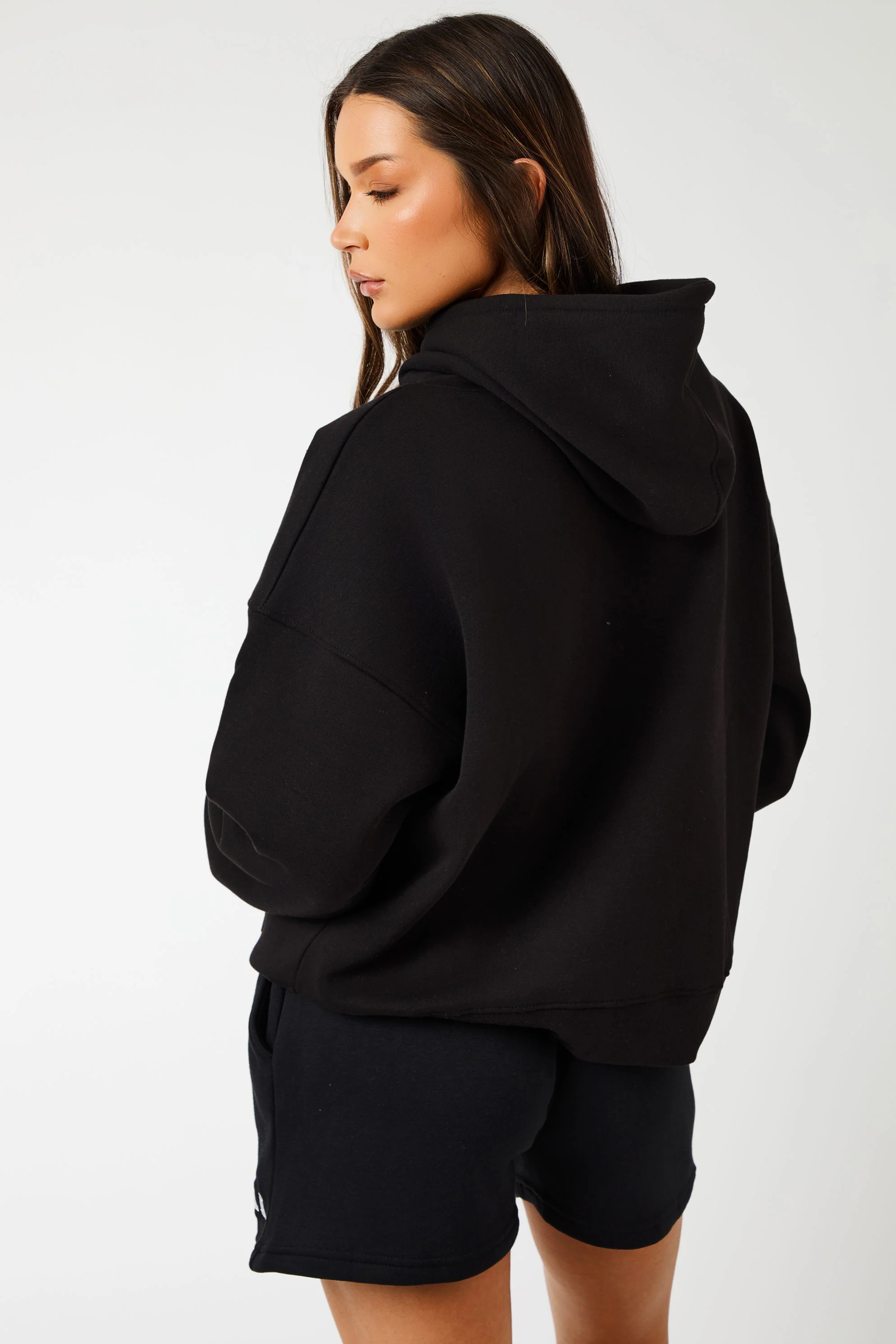 Kaiia Sport Logo Oversized Hoodie Black - Image 8