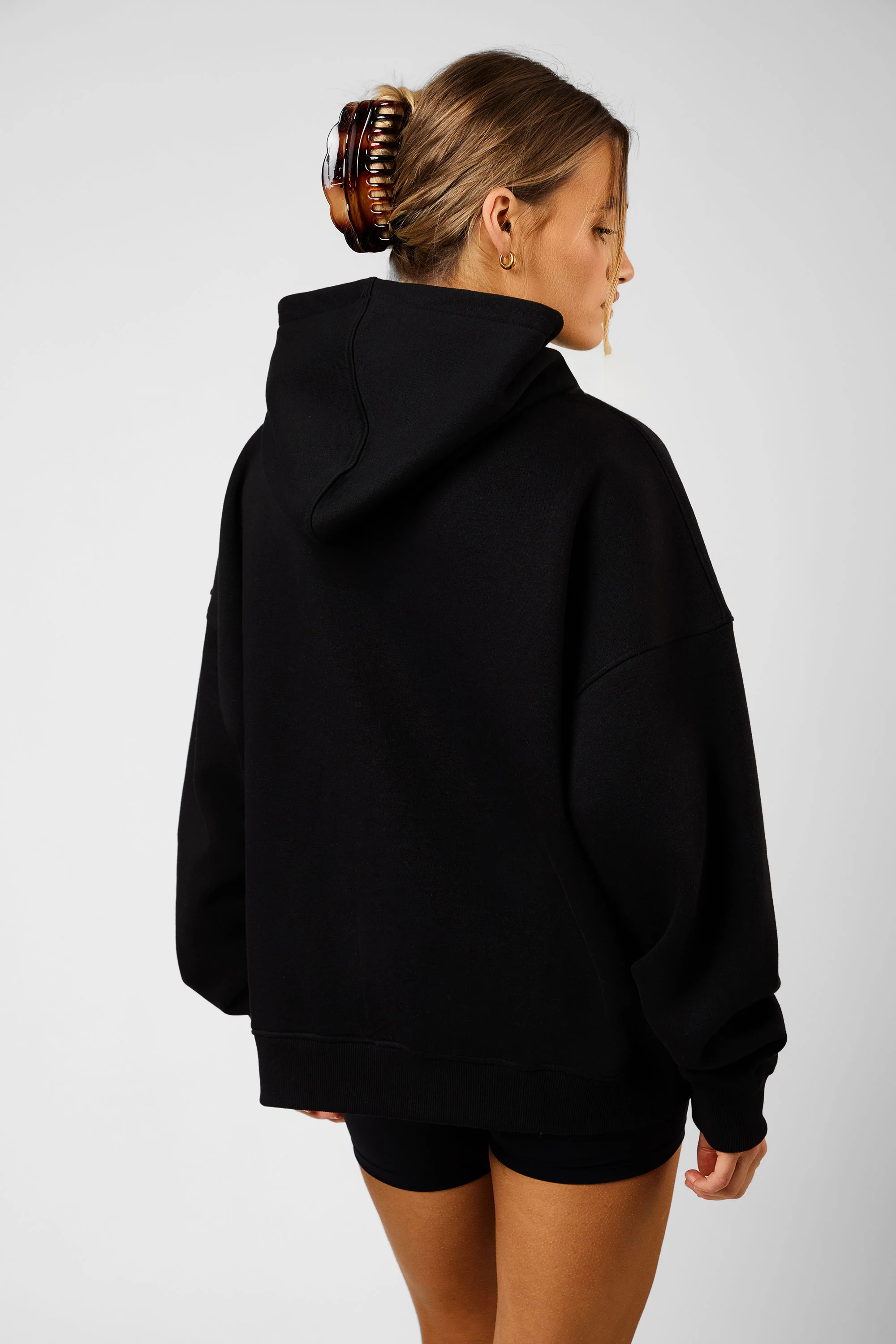 Kaiia Sport Oversized Hoodie Black & White - Image 5