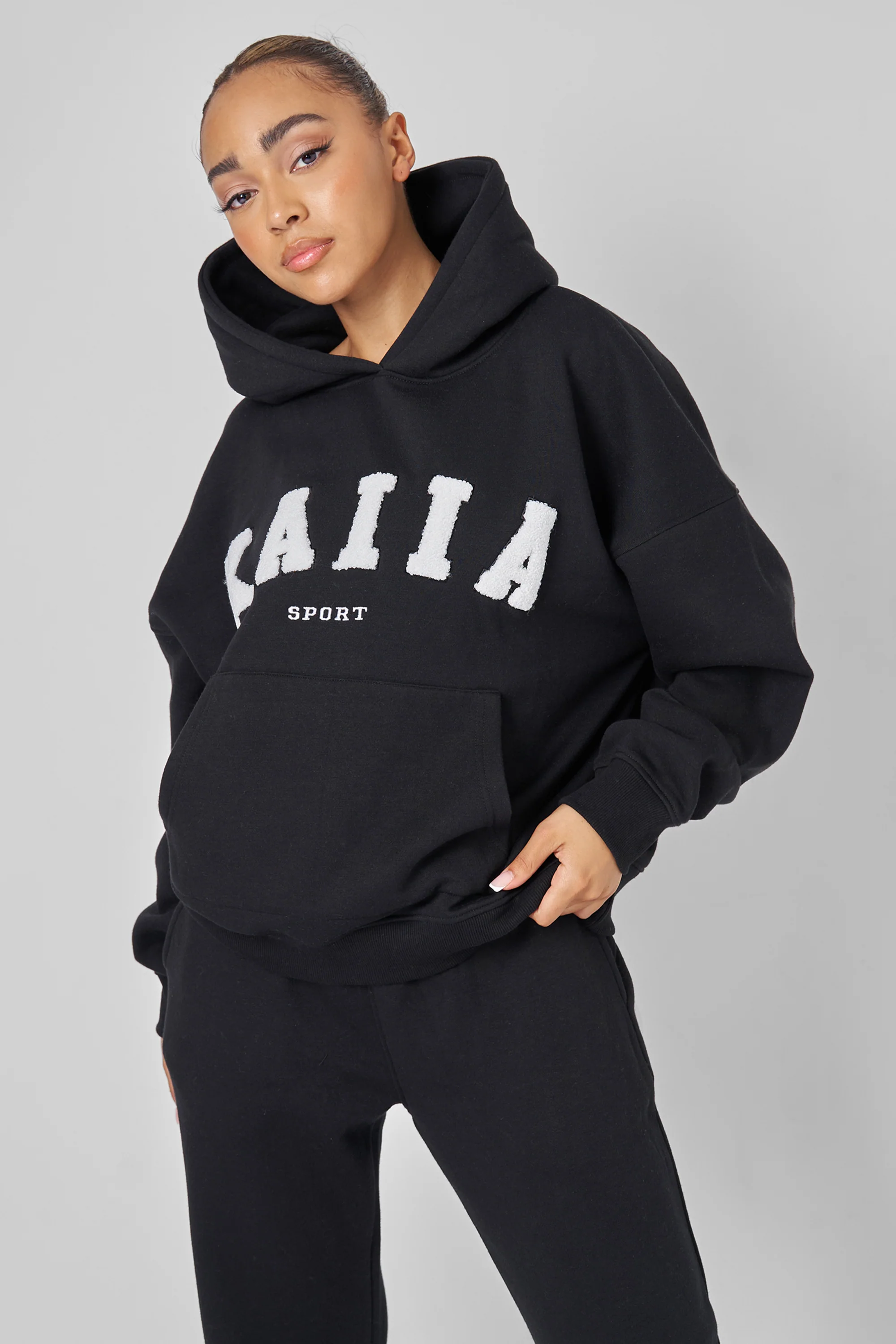 Kaiia Sport Oversized Hoodie Black - Image 6