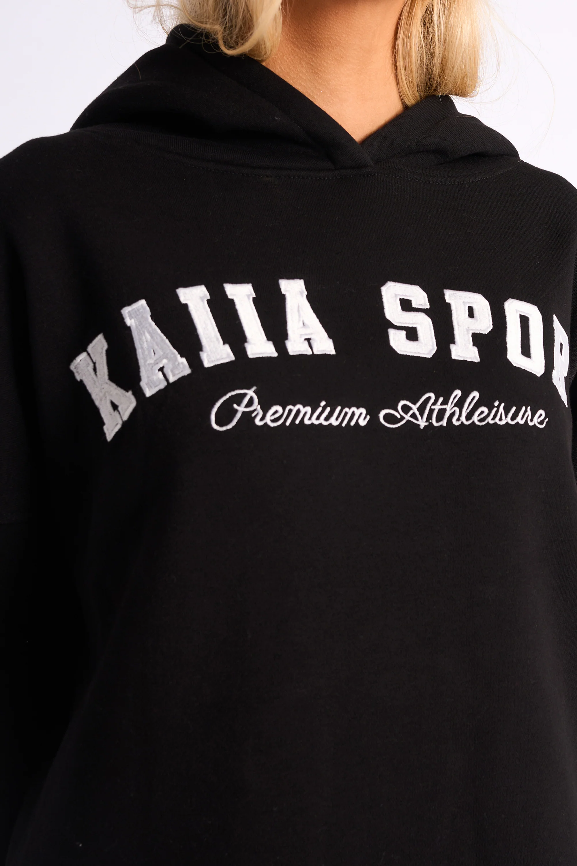 Kaiia Sport Oversized Hoodie Black & White - Image 4