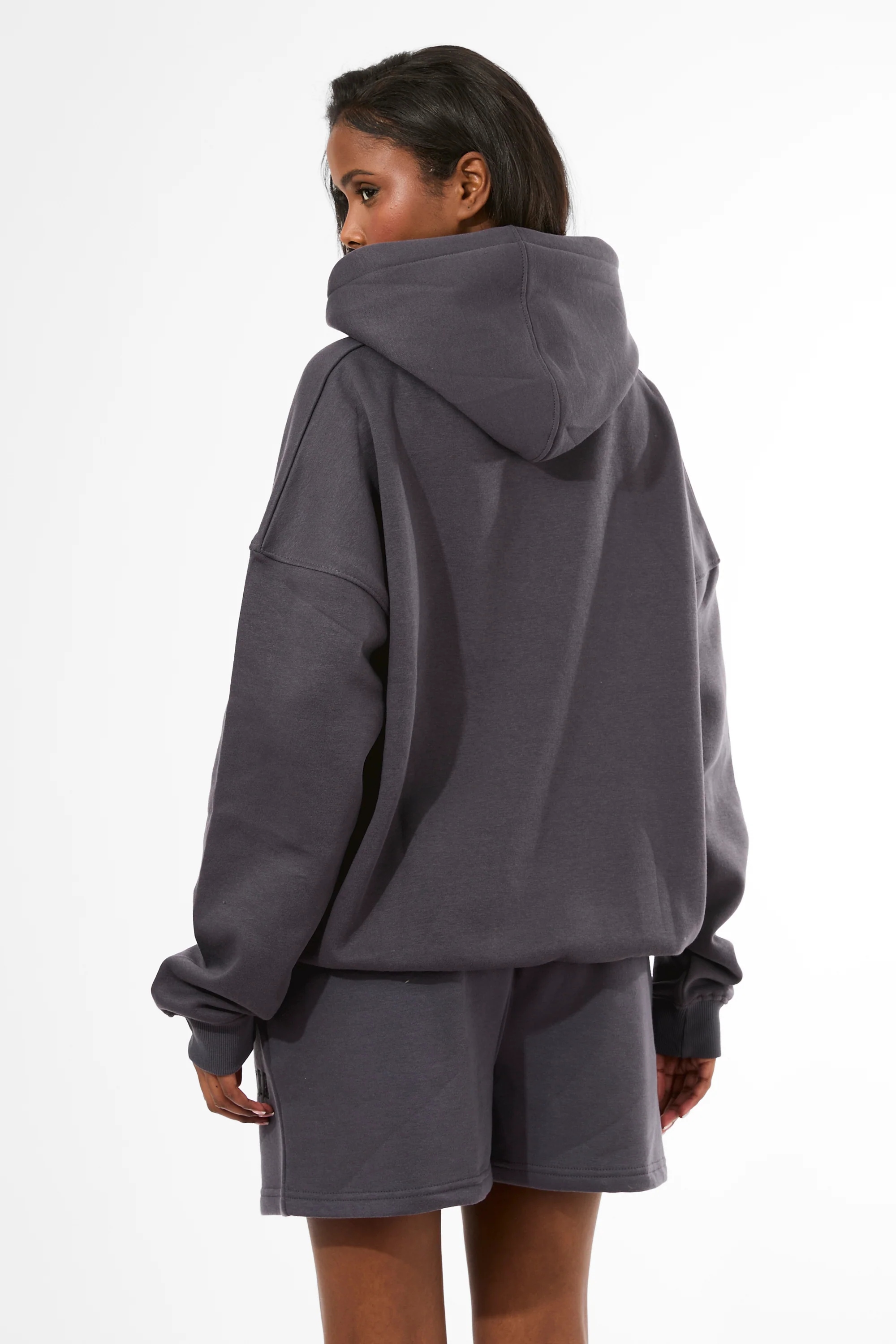 Kaiia Sport Oversized Hoodie Dark Grey & Black - Image 4