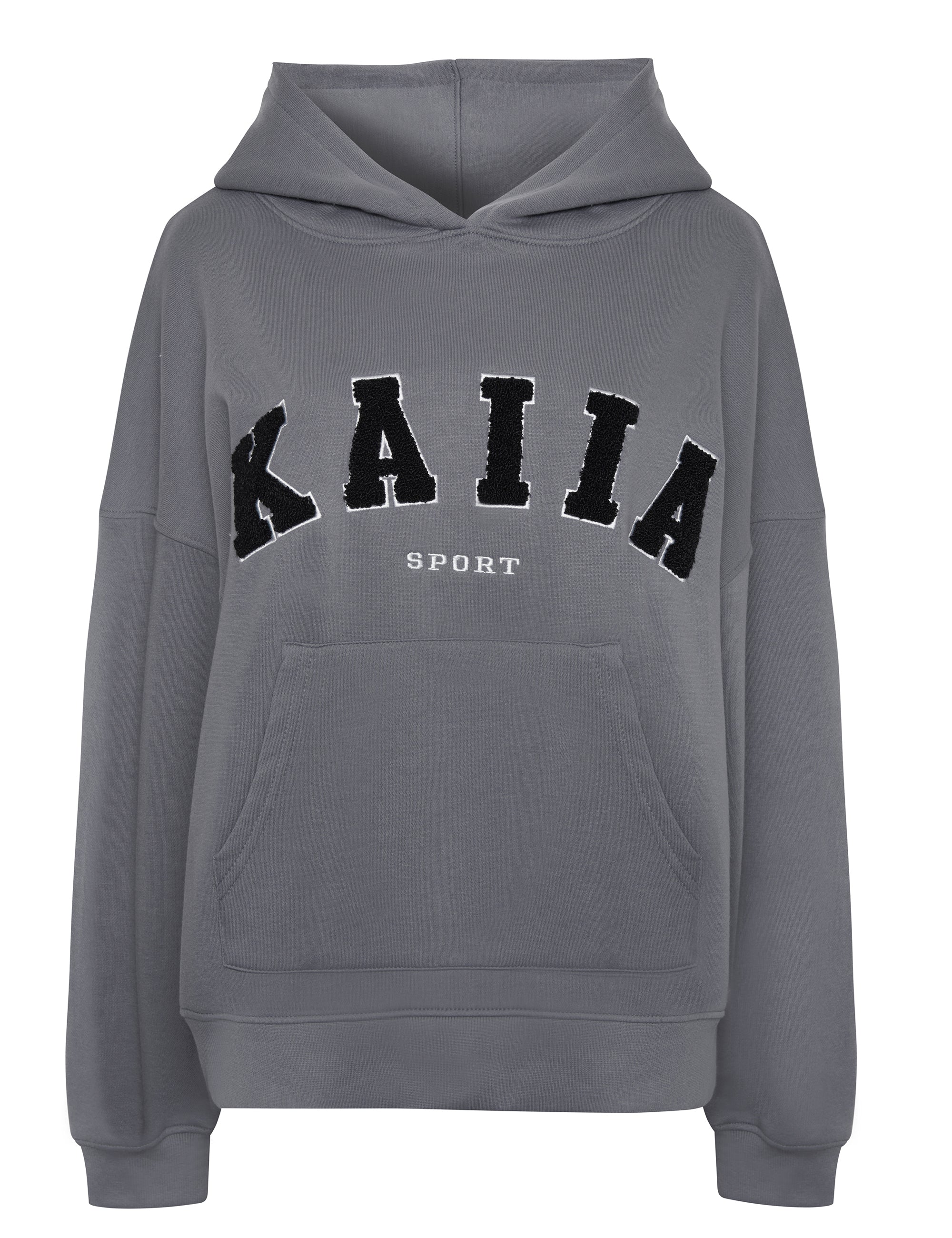 Kaiia Sport Logo Oversized Hoodie in Charcoal Grey - Image 15