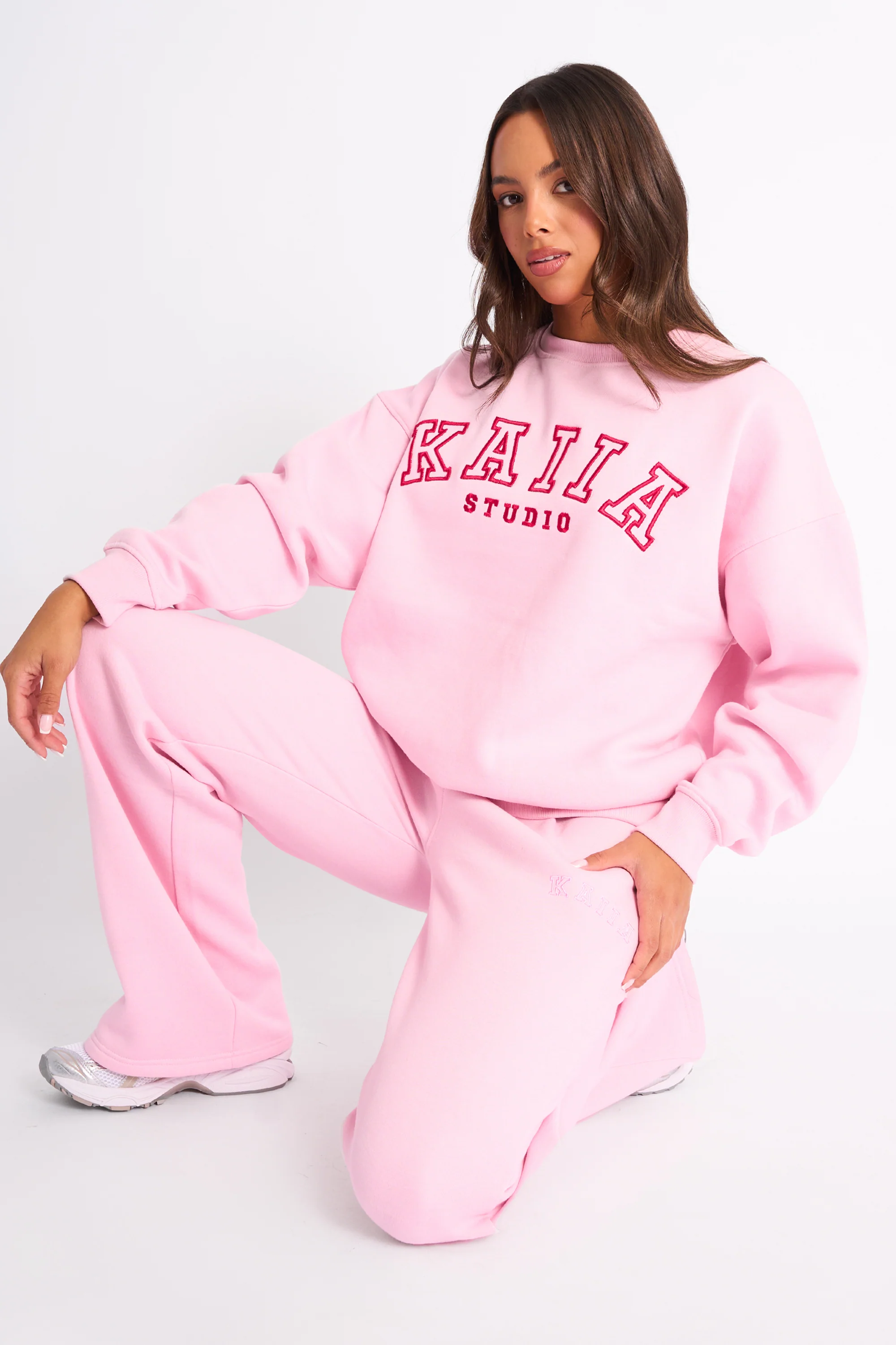 Kaiia Sport Oversized Sweatshirt Baby Pink & Red - Image 7
