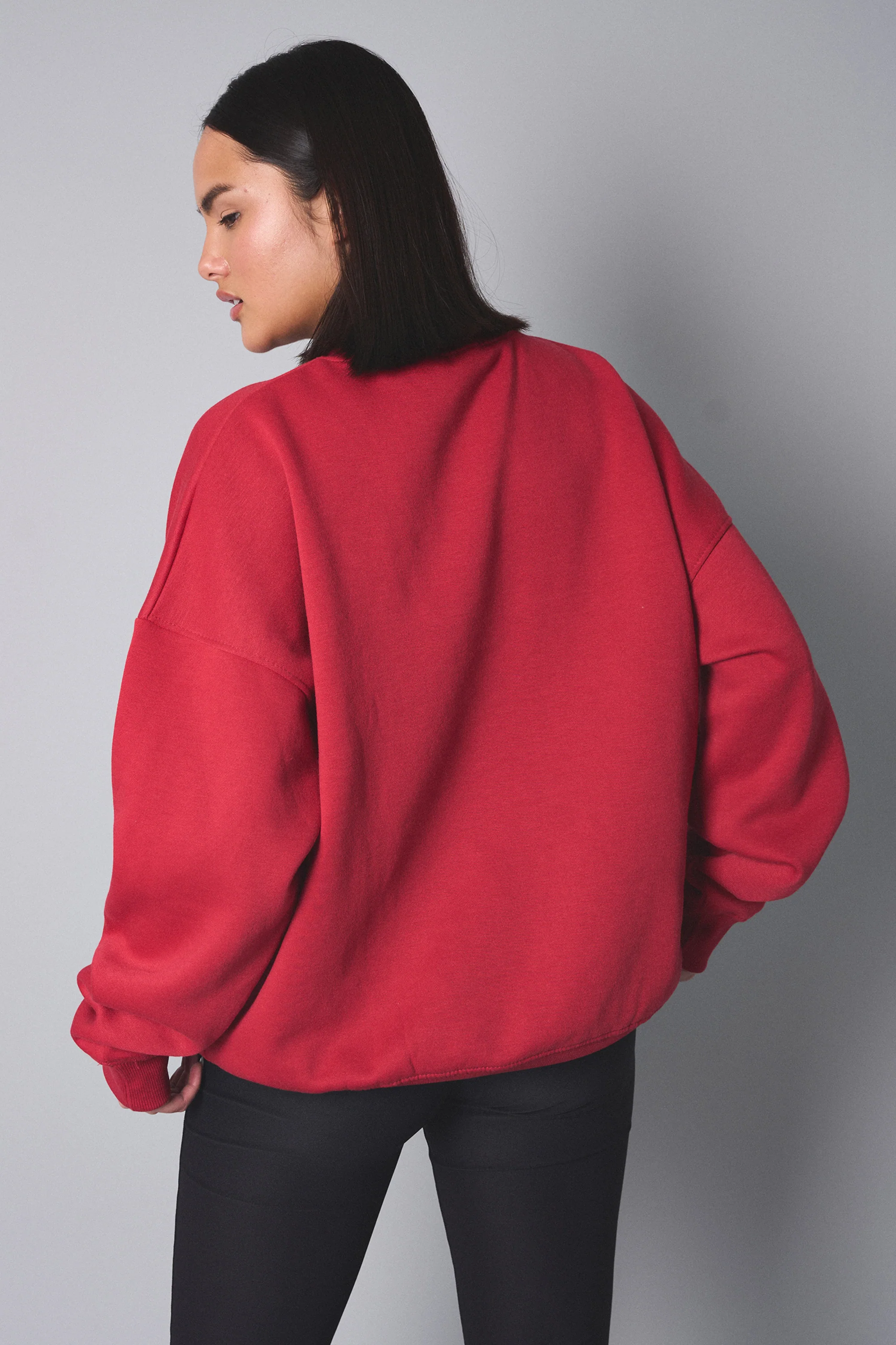Kaiia Sport Oversized Sweatshirt Red - Image 3