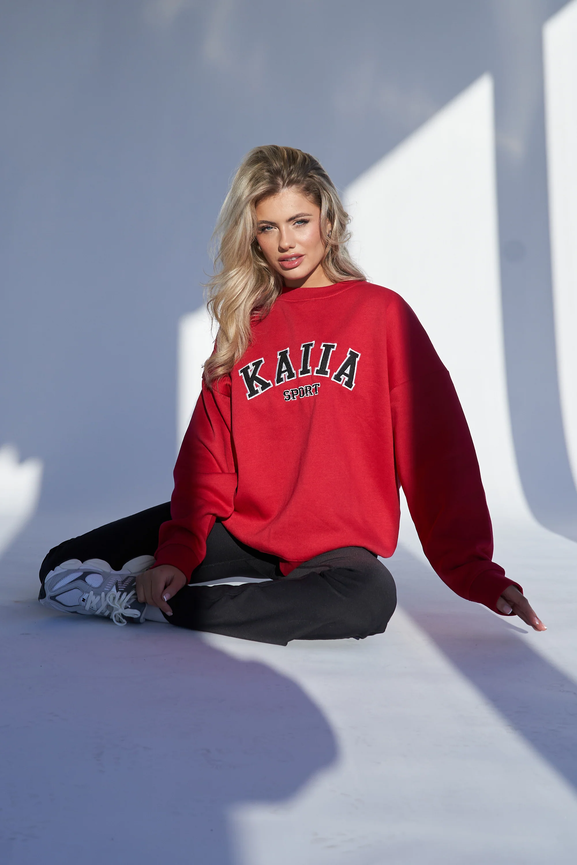 Kaiia Sport Oversized Sweatshirt Red - Image 6