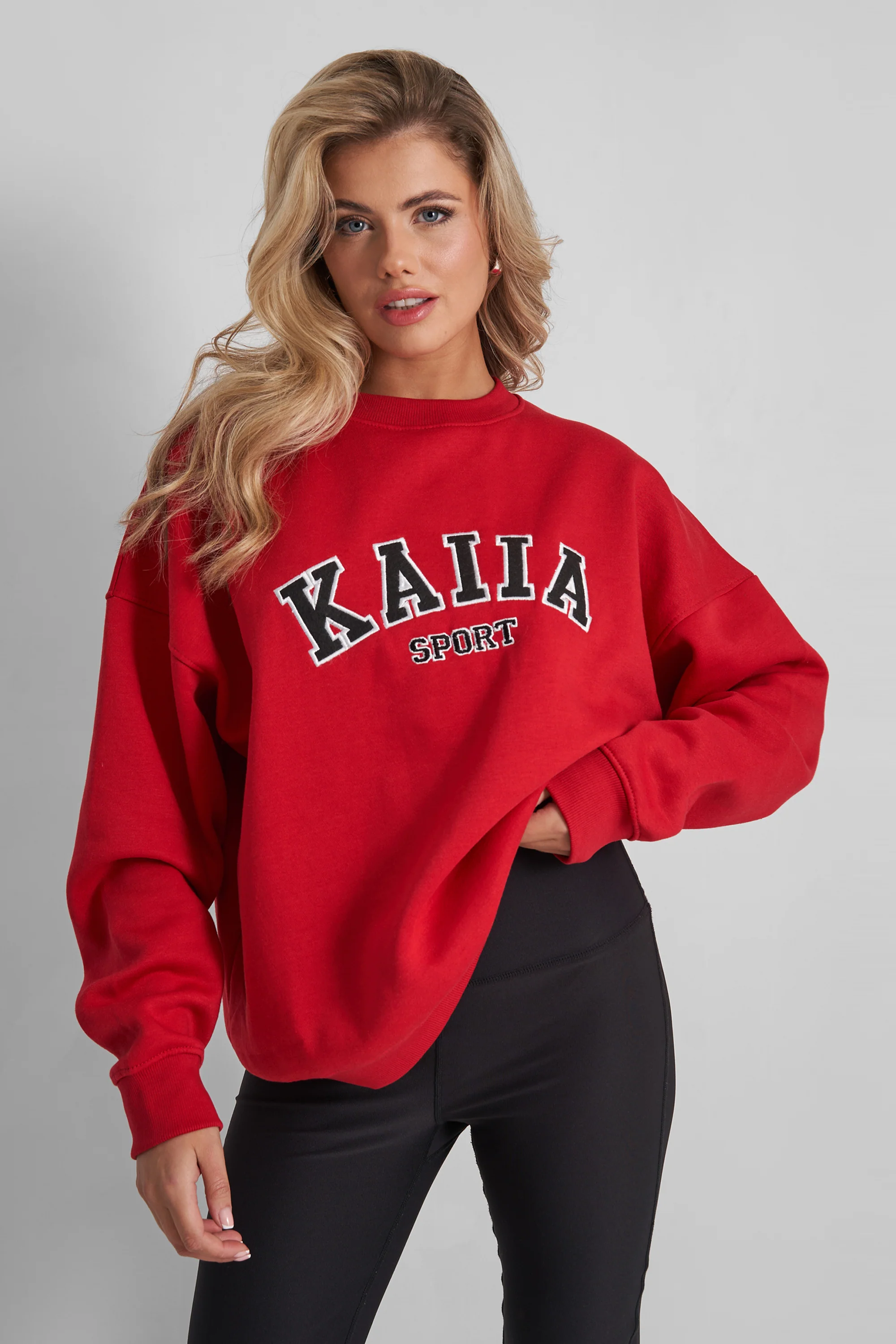 Kaiia Sport Oversized Sweatshirt Red - Image 7