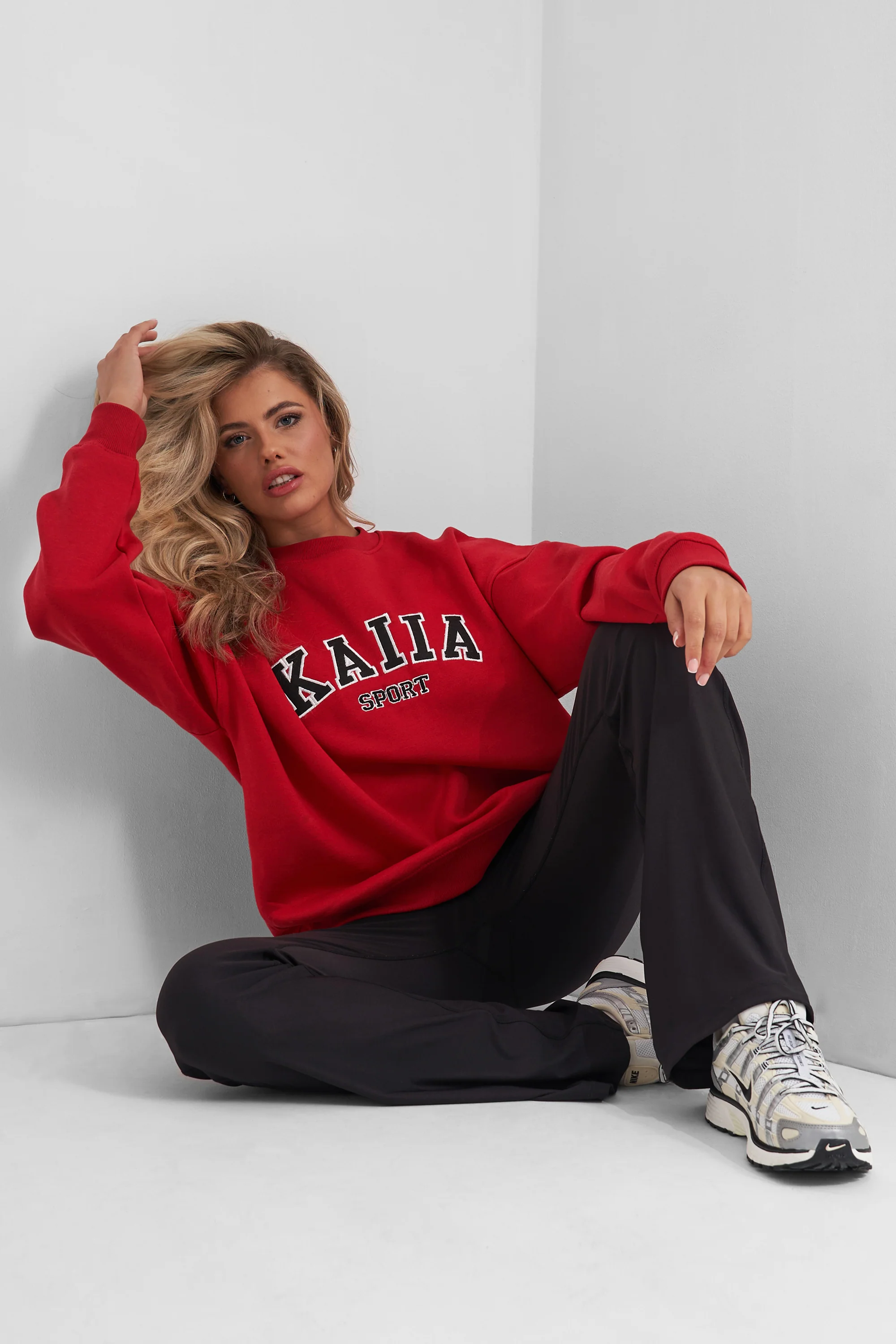 Kaiia Sport Oversized Sweatshirt Red - Image 8