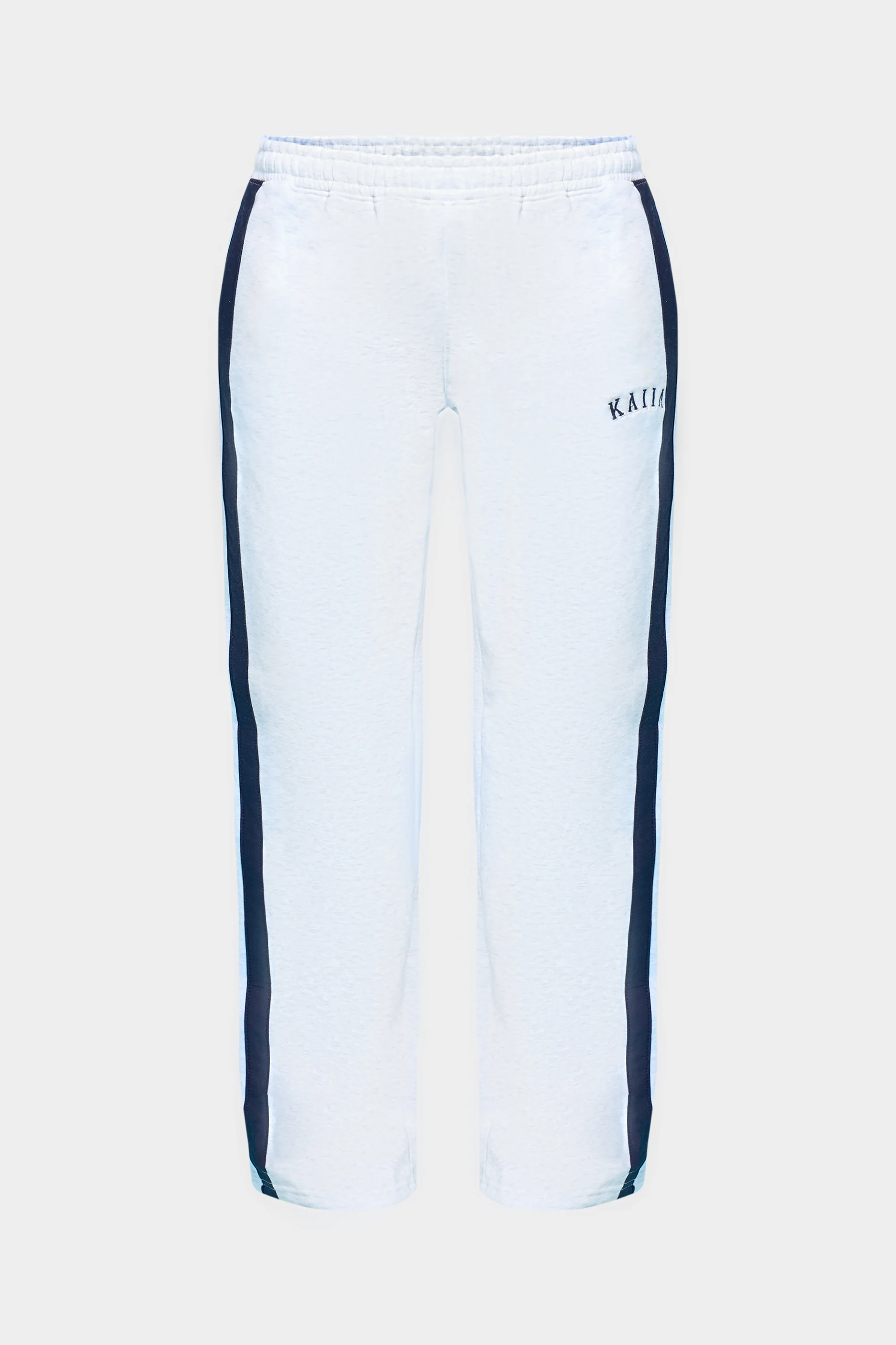 Kaiia Sport Side Stripe Wide Leg Joggers Light Grey Marl & Navy - Image 5