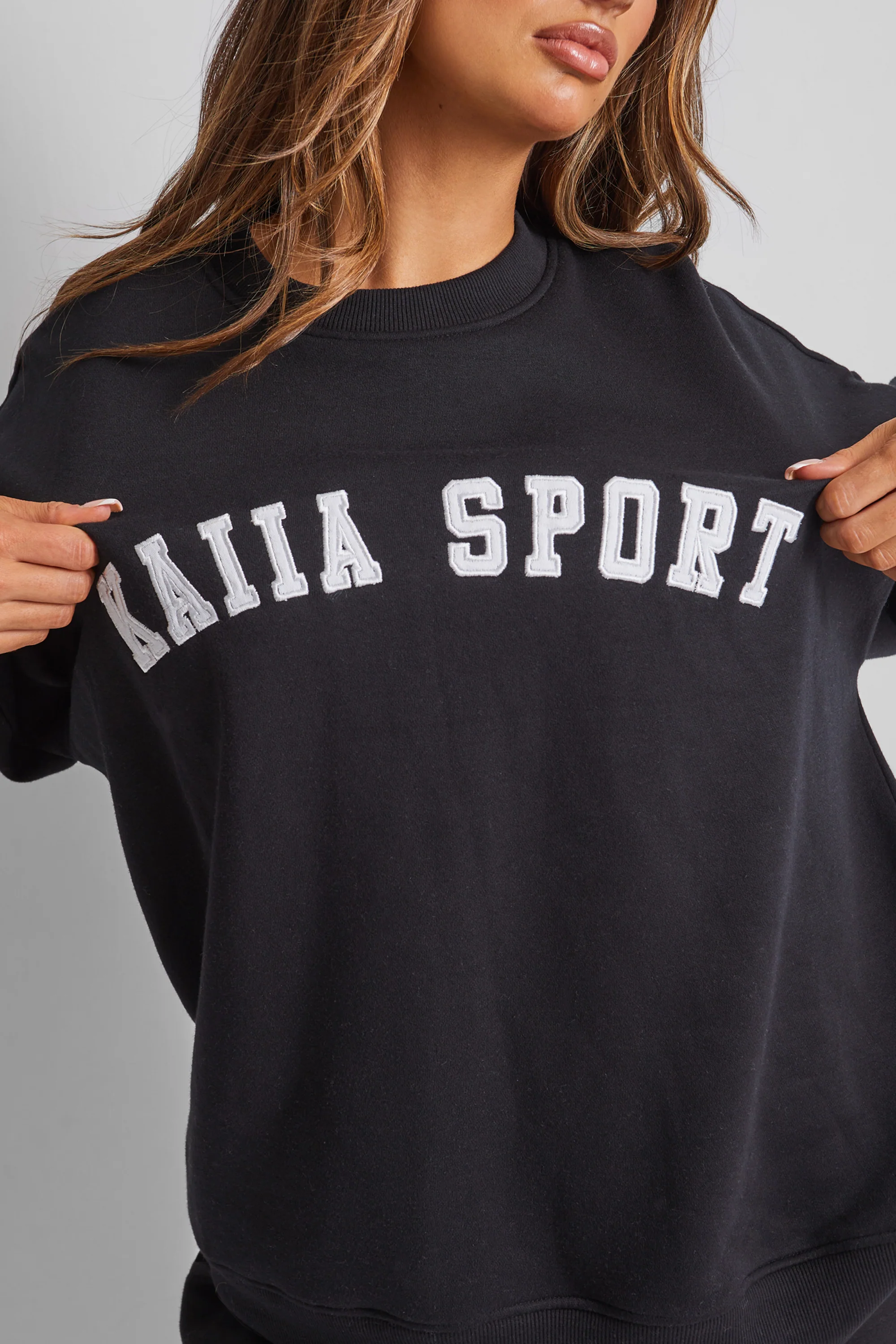 Kaiia Sport Slogan Sweatshirt Black - Image 2