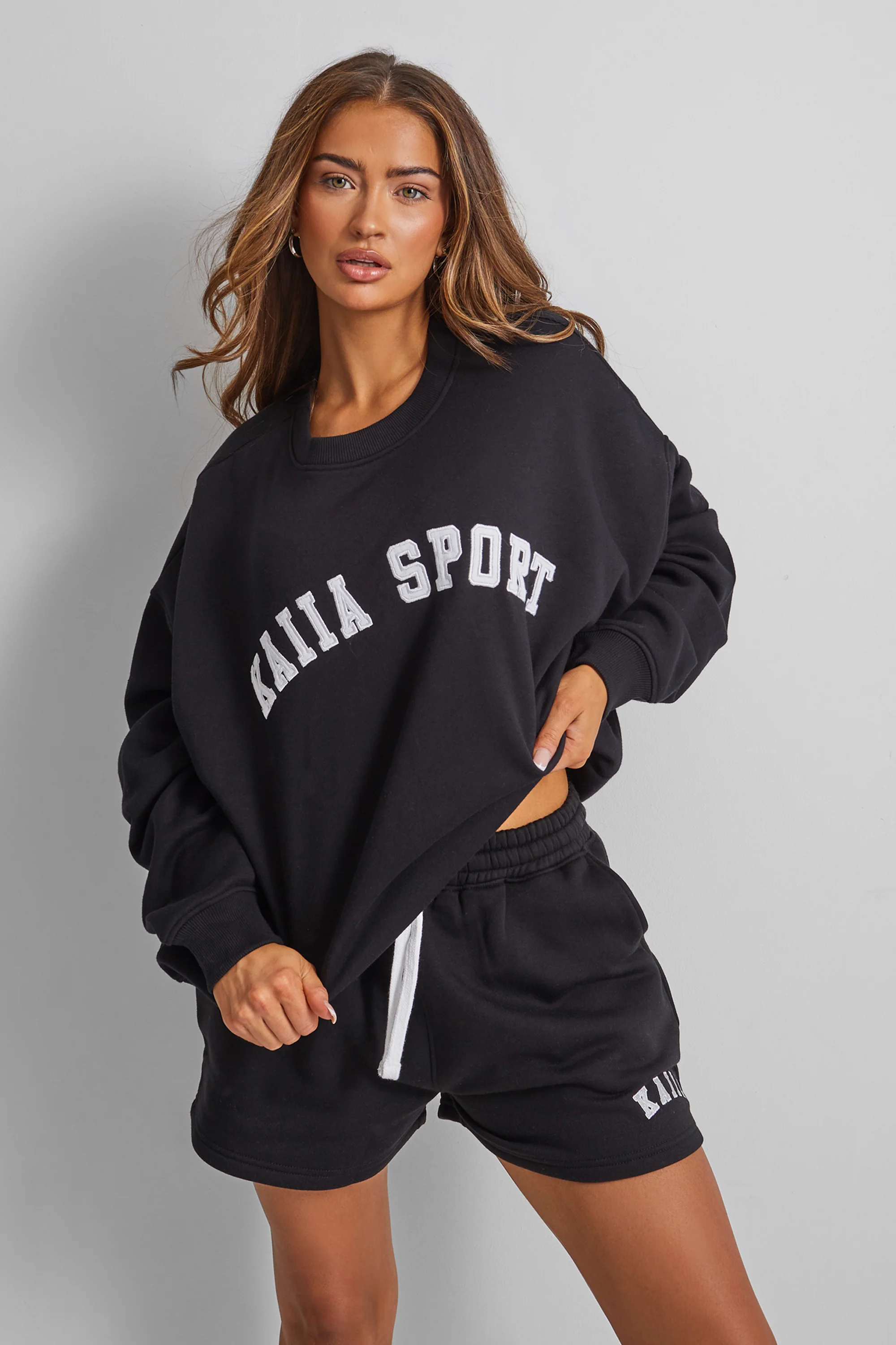 Kaiia Sport Slogan Sweatshirt Black - Image 3