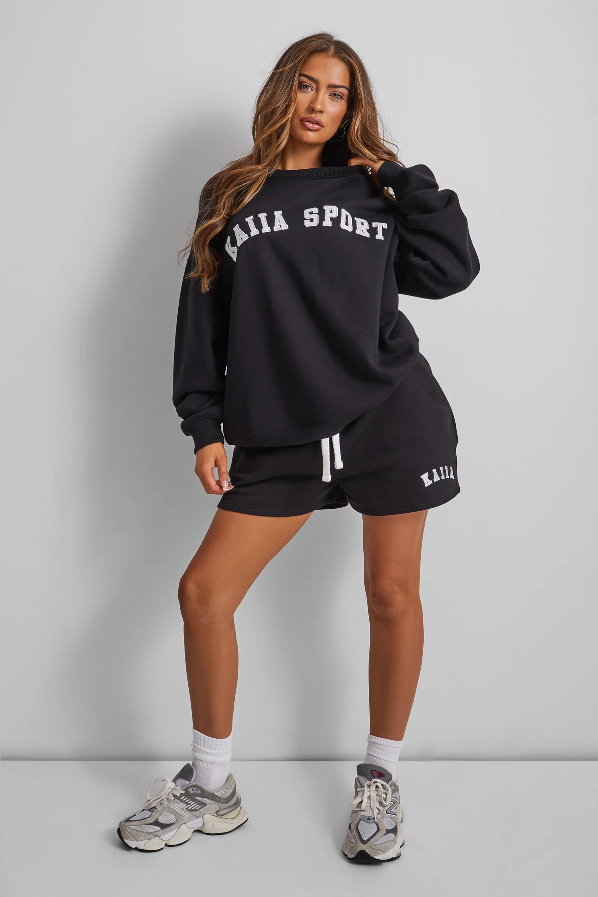 Kaiia Sport Slogan Sweatshirt Black - Image 4