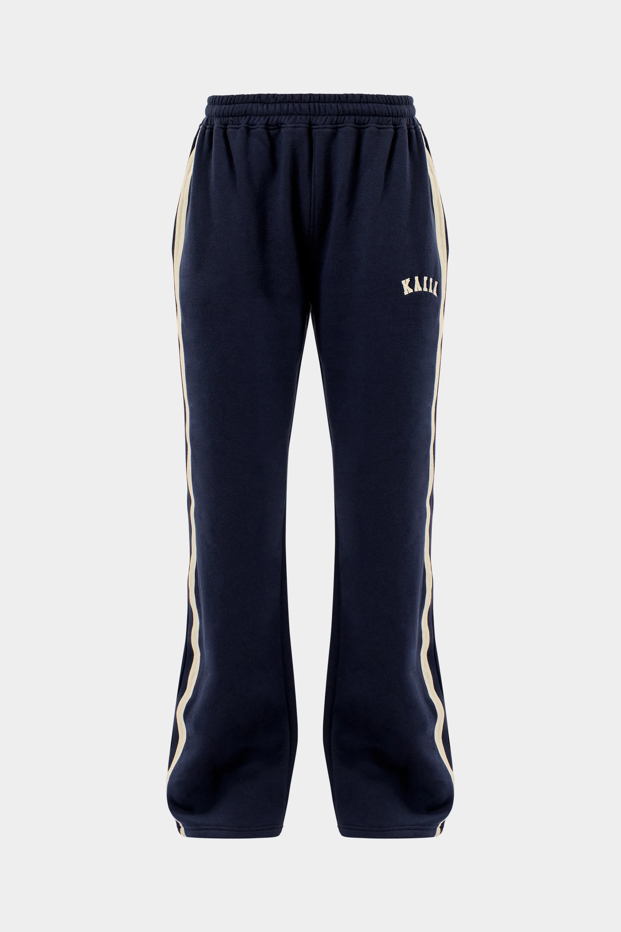 Kaiia Sport Stripe Wide Leg Joggers Navy & Cream - Image 5