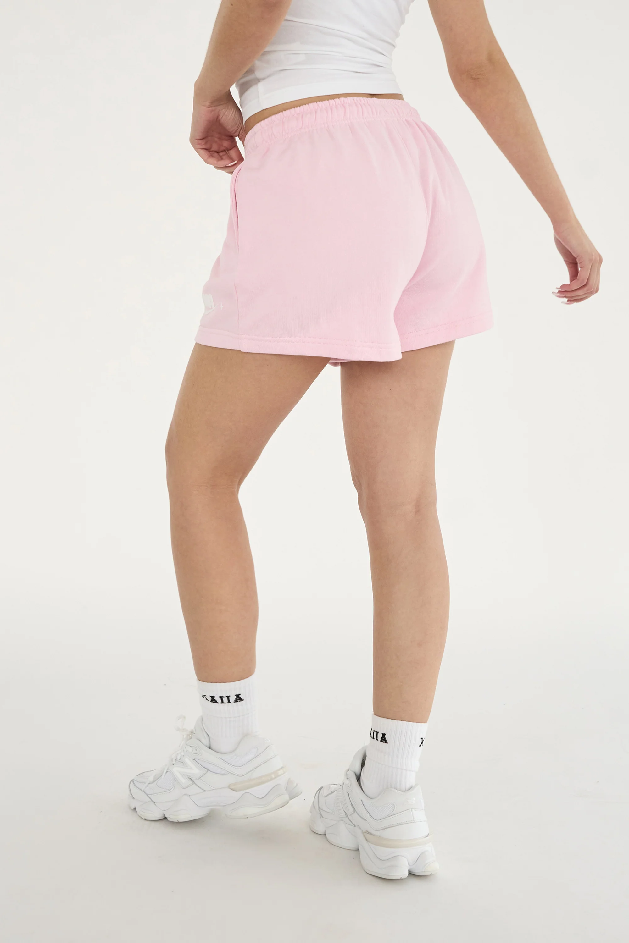 Kaiia Star Bubble Logo Sweat Shorts Baby Pink - Image 3