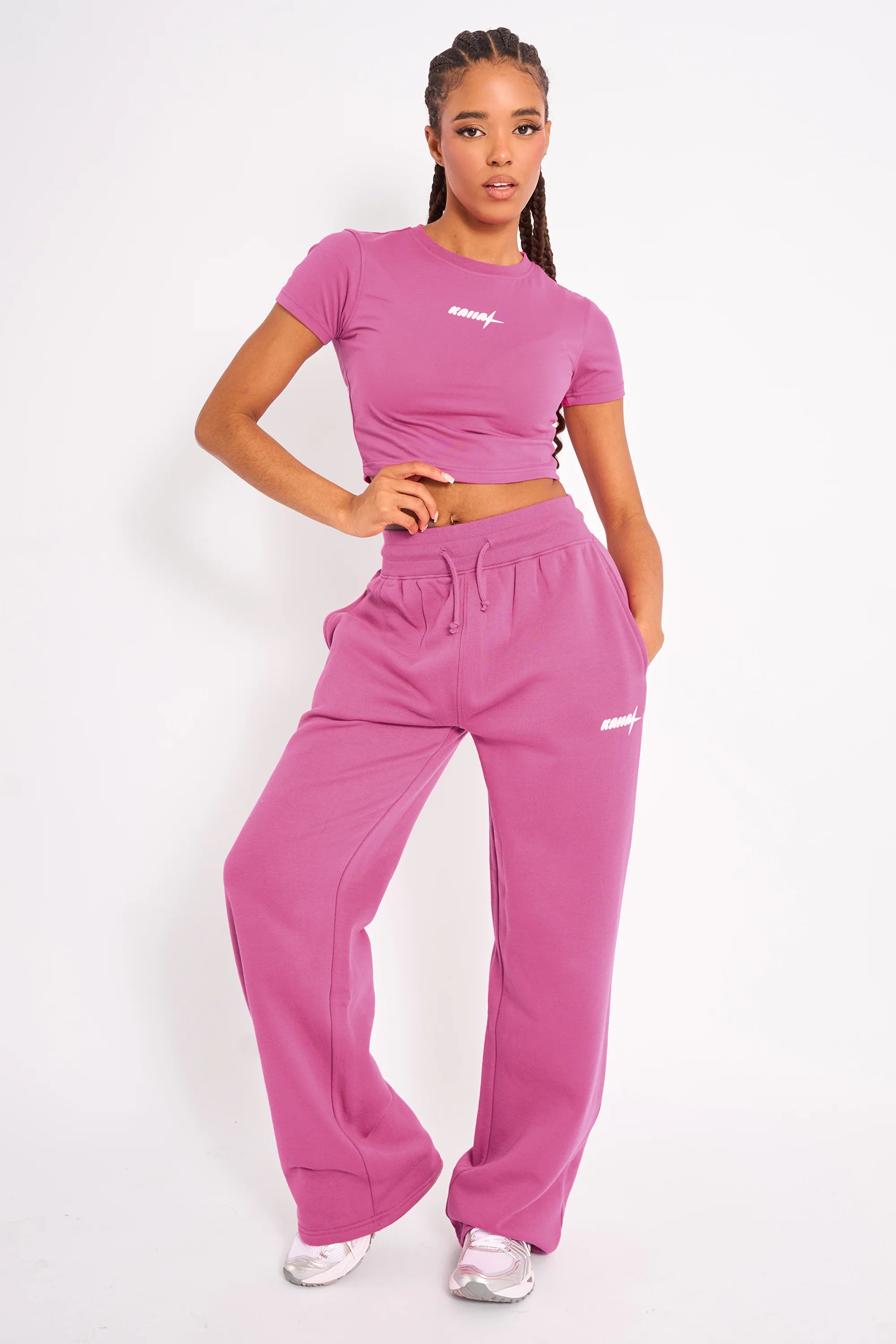 Kaiia Star Baby Tee Hot Pink - Image 3