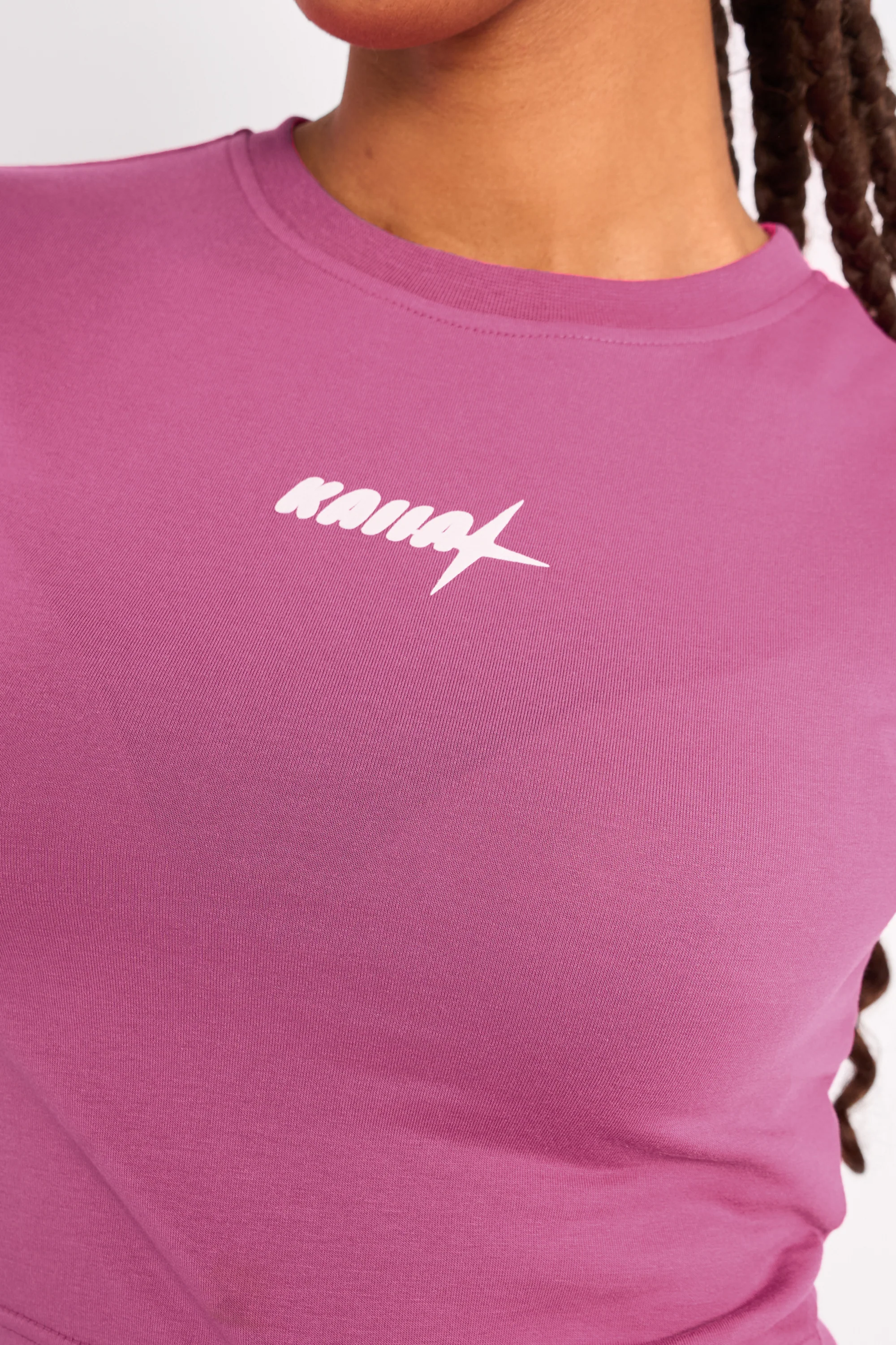 Kaiia Star Baby Tee Hot Pink - Image 4