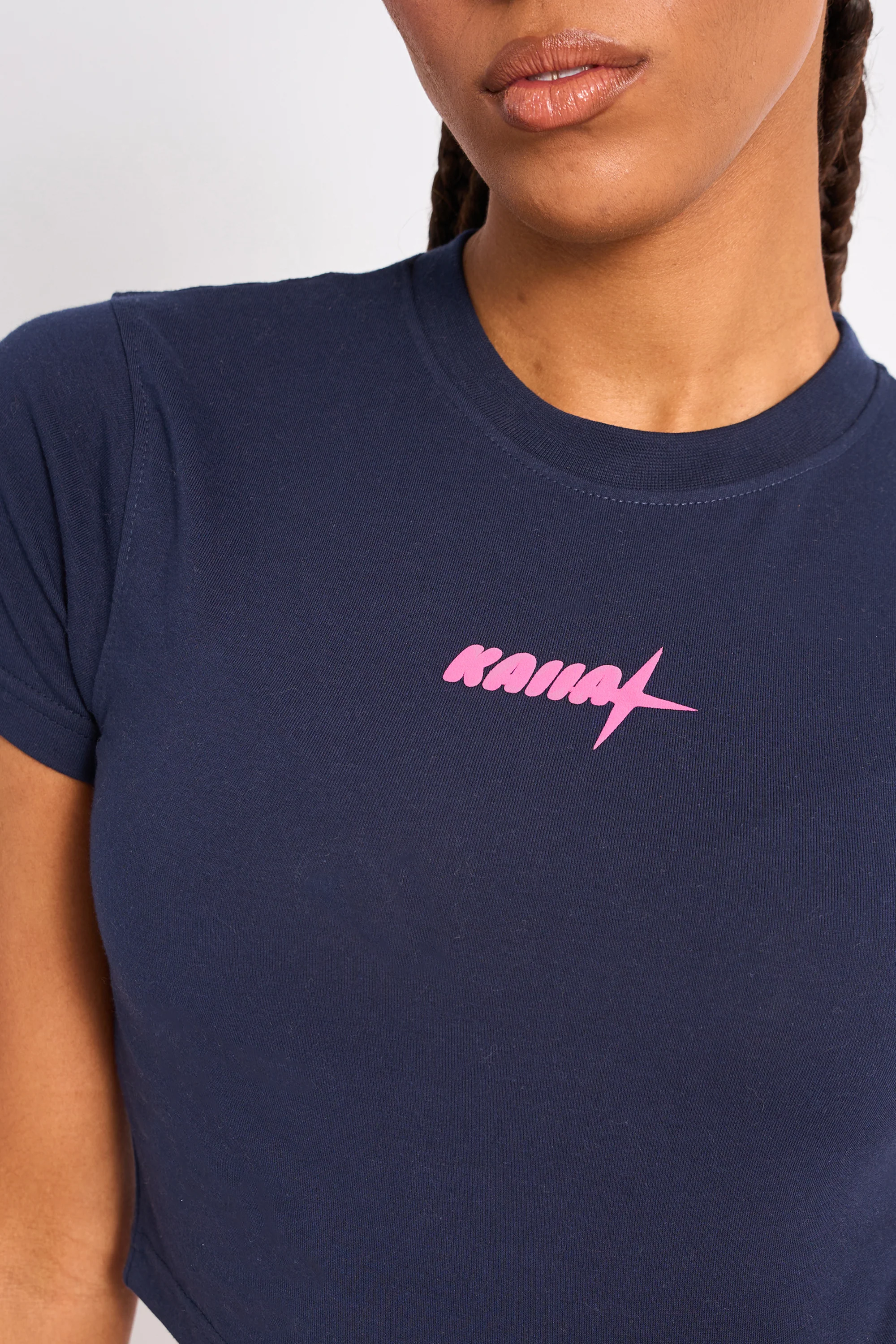 Kaiia Star Baby Tee Navy & Pink - Image 4
