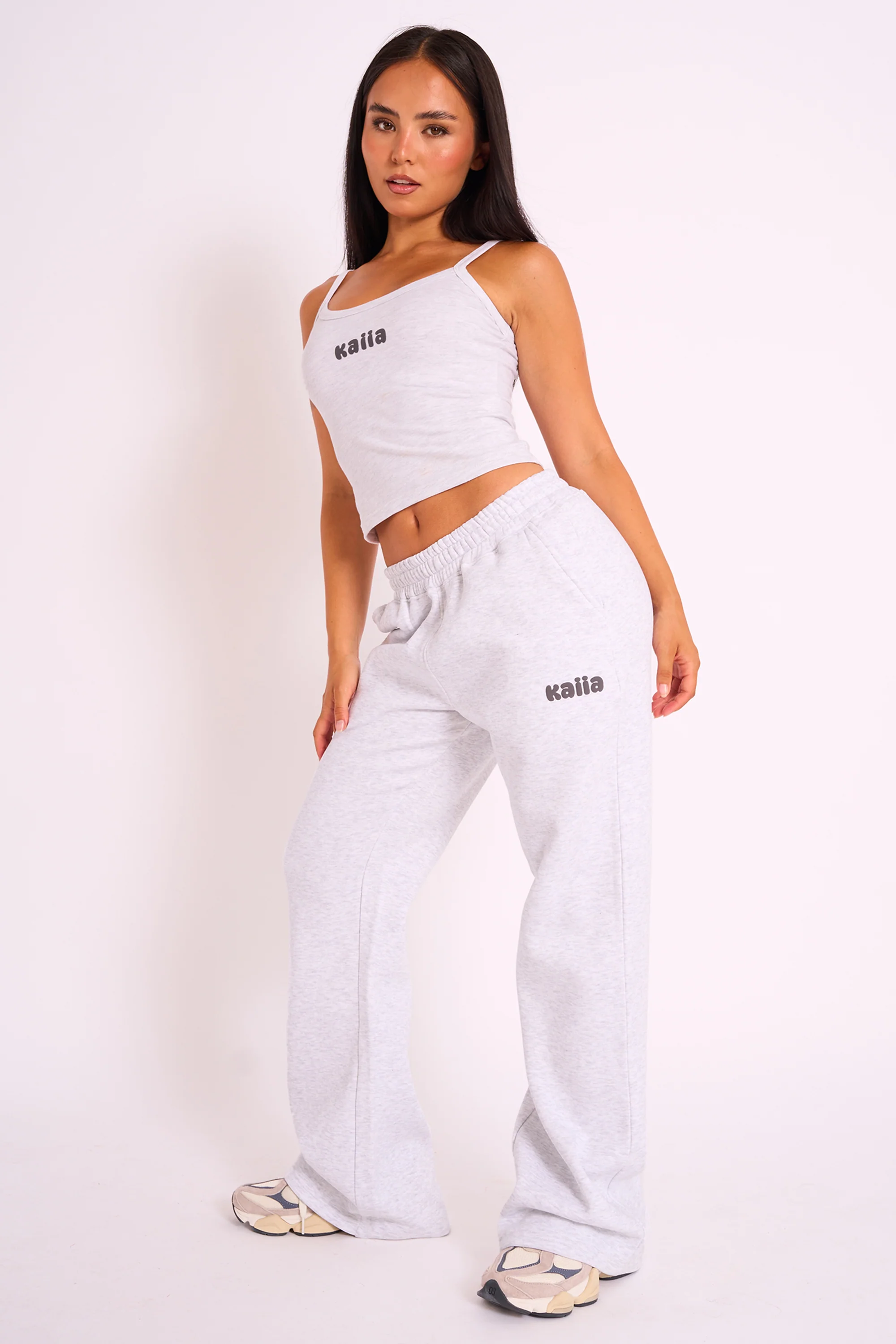 Kaiia Studio Bubble Logo Cami Top Grey Marl - Image 3