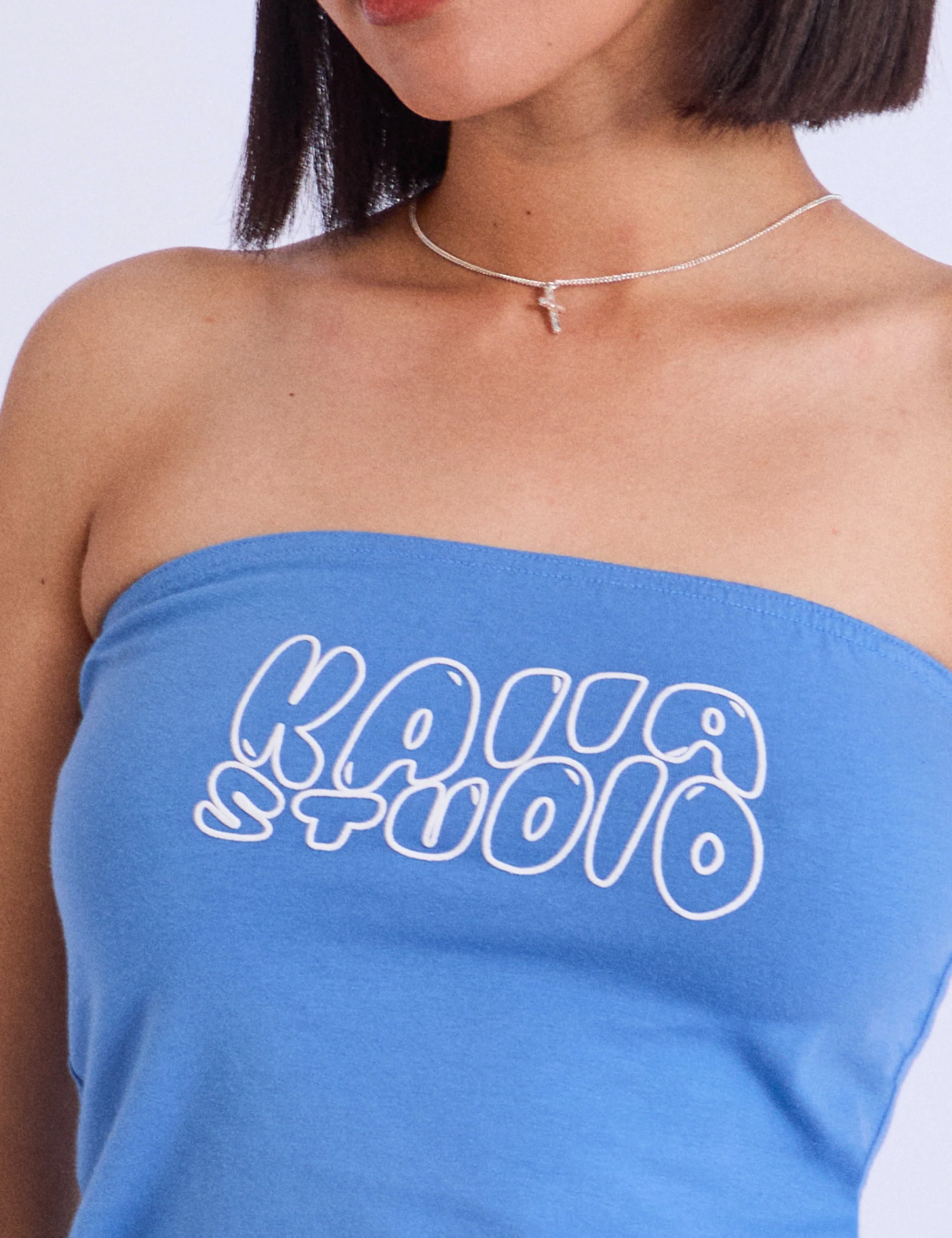 Kaiia Studio Bubble Logo Bandeau Top Blue - Image 2