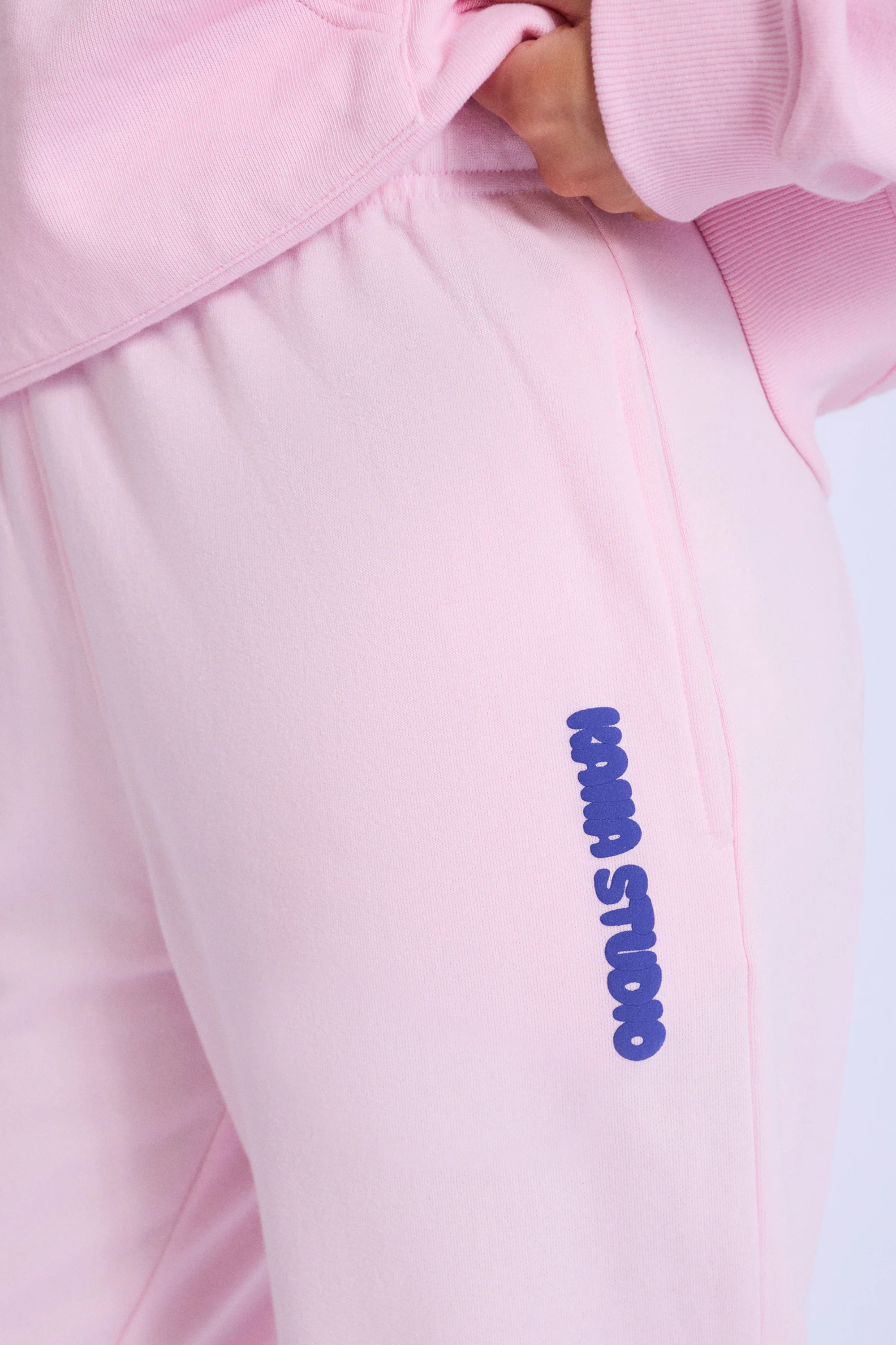 Kaiia Studio Bubble Logo Cuffed Joggers Baby Pink & Blue - Image 3
