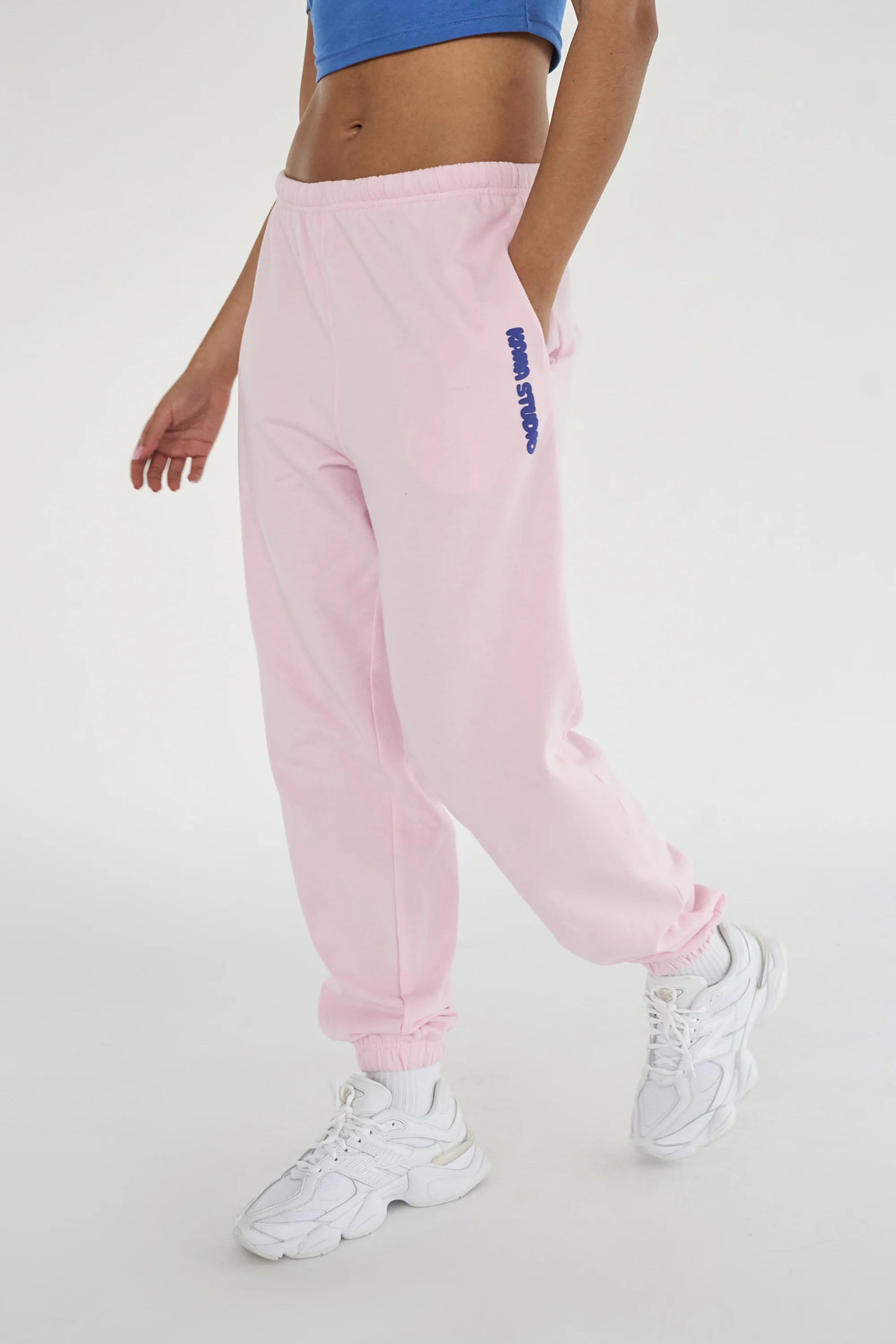 Kaiia Studio Bubble Logo Cuffed Joggers Baby Pink & Blue - Image 7