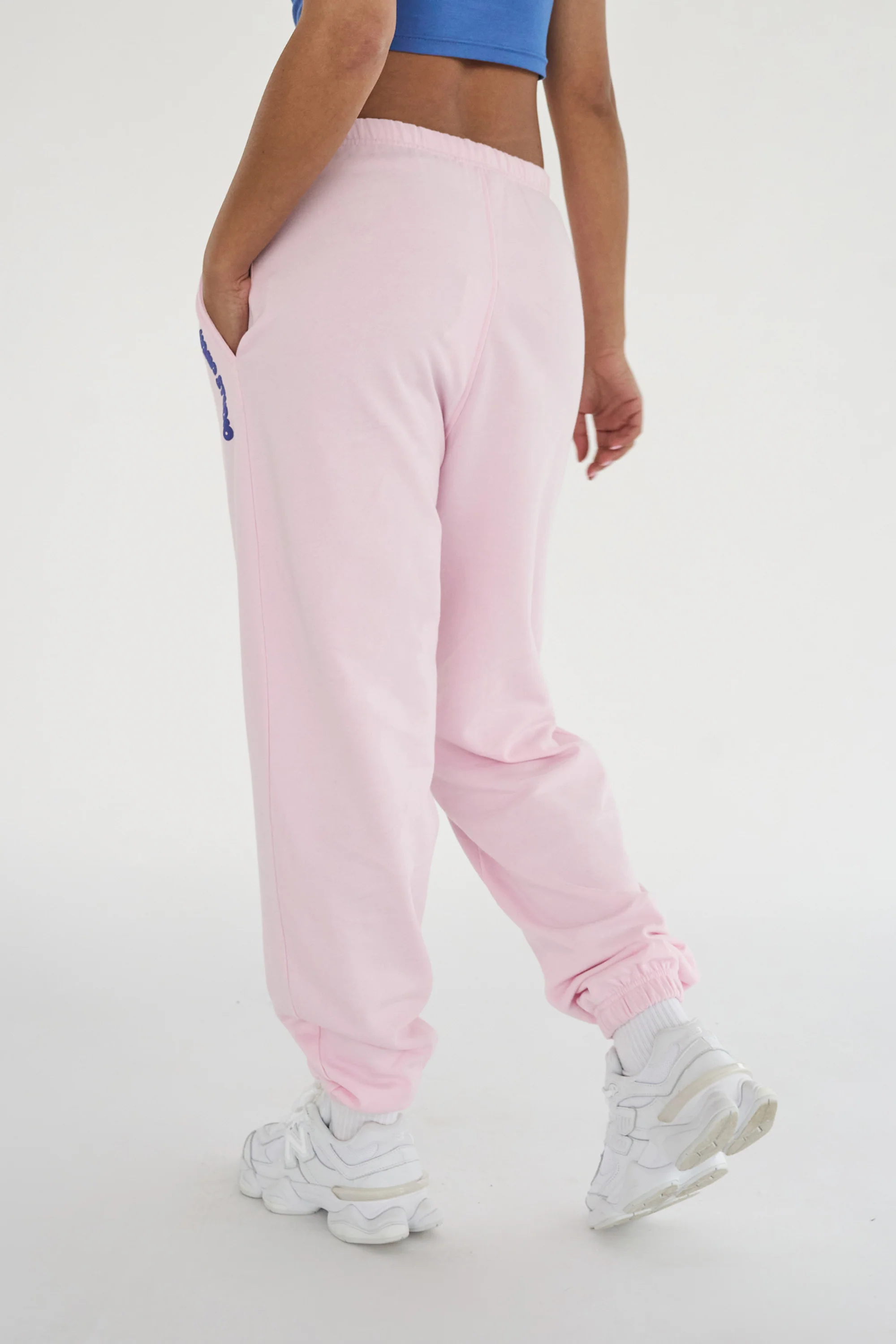 Kaiia Studio Bubble Logo Cuffed Joggers Baby Pink & Blue - Image 8