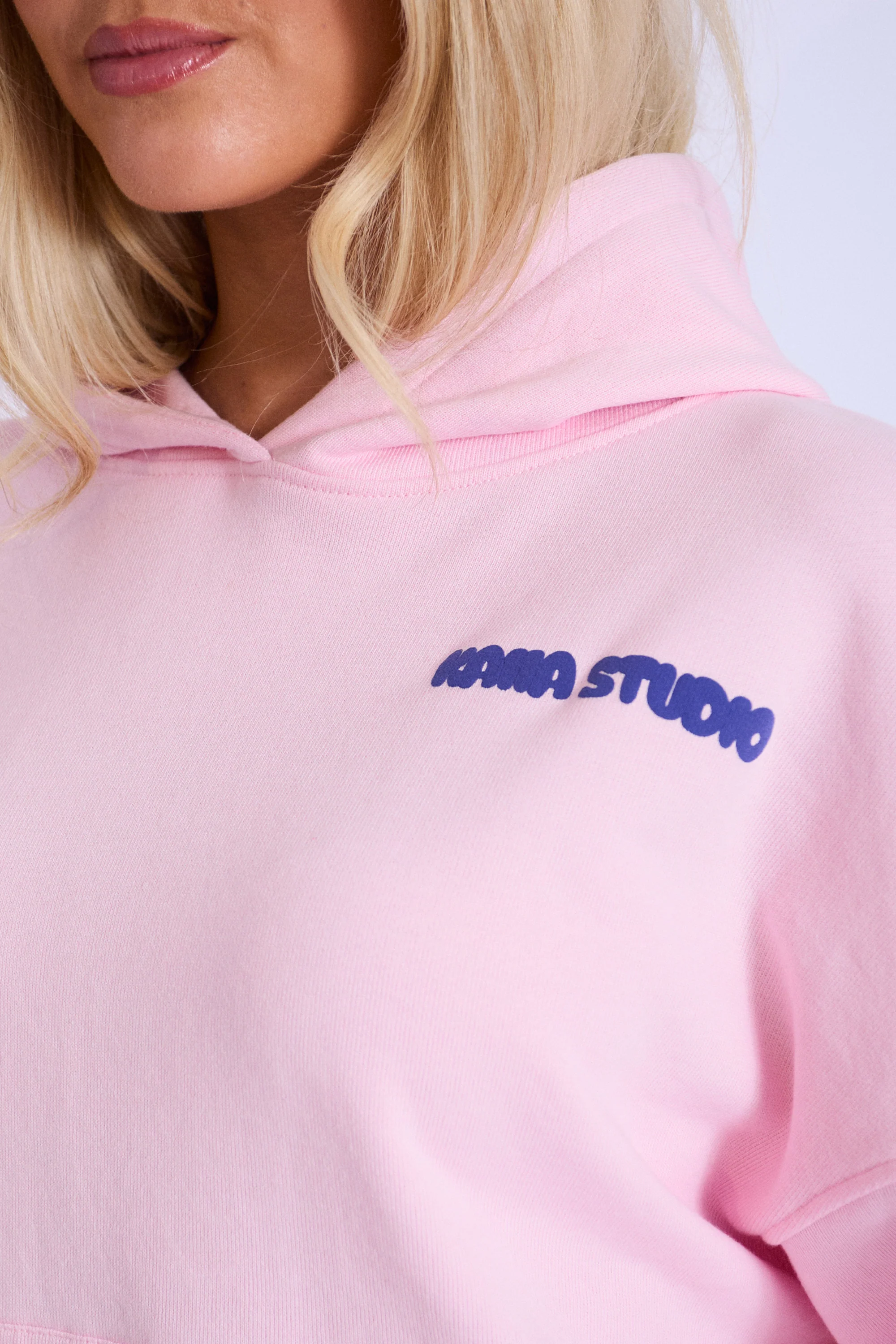 Kaiia Studio Bubble Logo Oversized Hoodie Baby Pink & Blue - Image 4