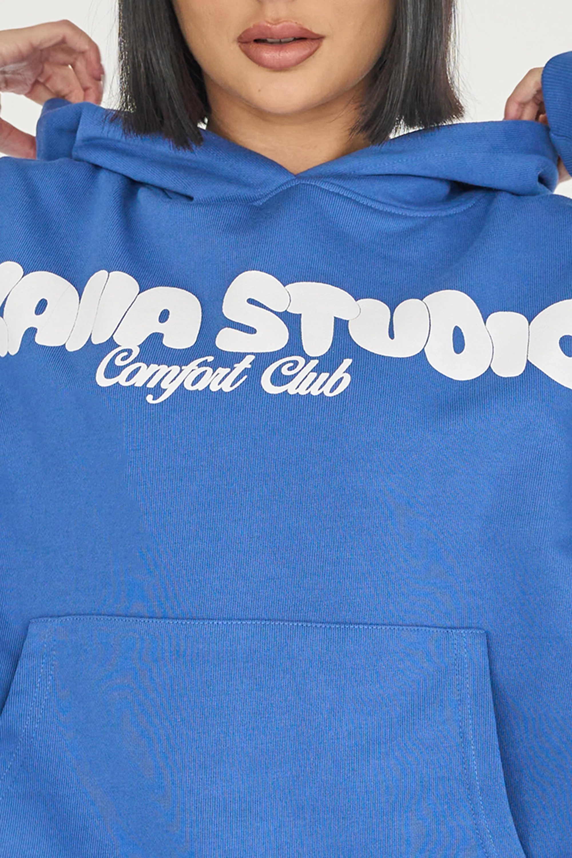 Kaiia Studio Bubble Logo Oversized Hoodie Blue - Image 8