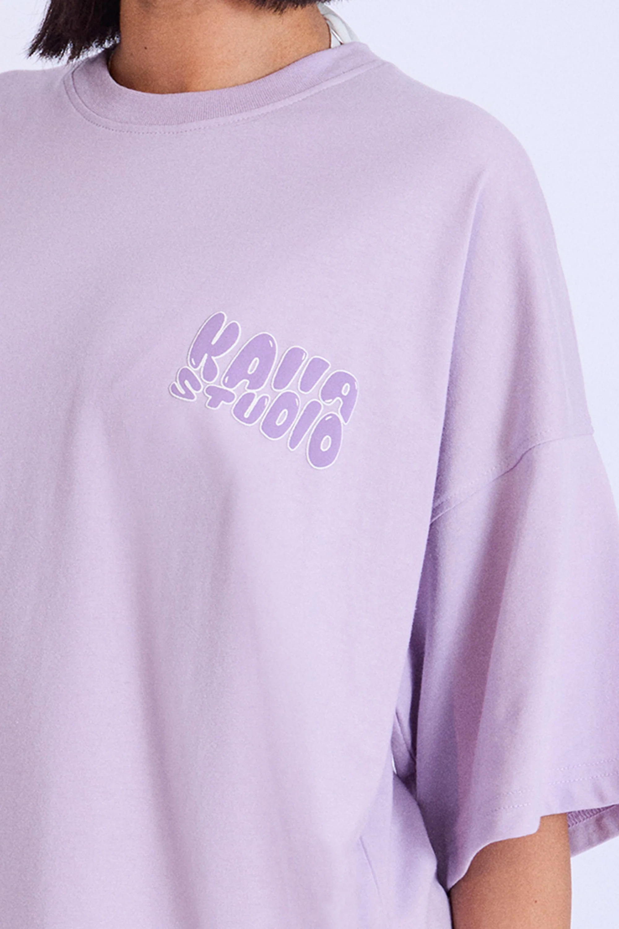 Kaiia Studio Bubble Logo Oversized T-shirt Lilac - Image 4