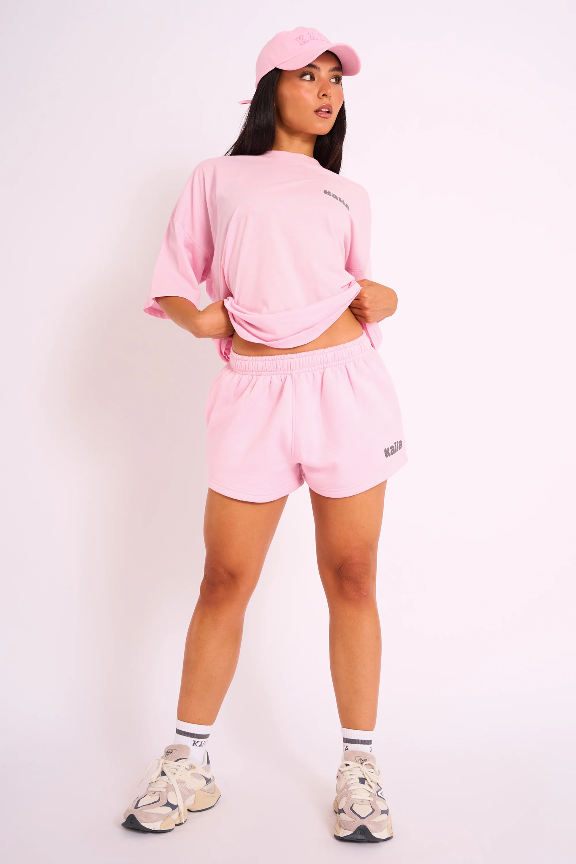 Kaiia Studio Bubble Logo Oversized Tee in Pink - Image 4