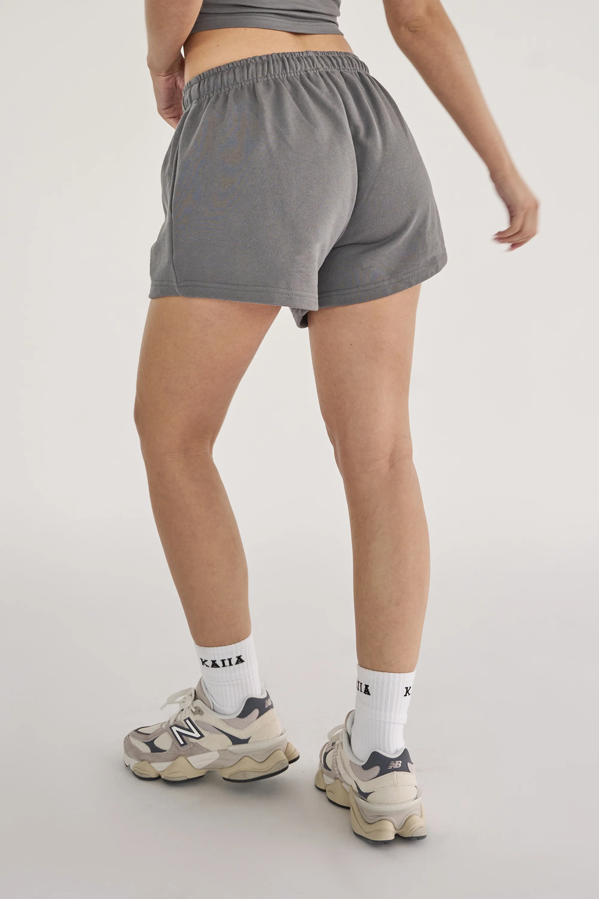Kaiia Studio Bubble Logo Sweat Shorts Dark Grey & Lilac - Image 7
