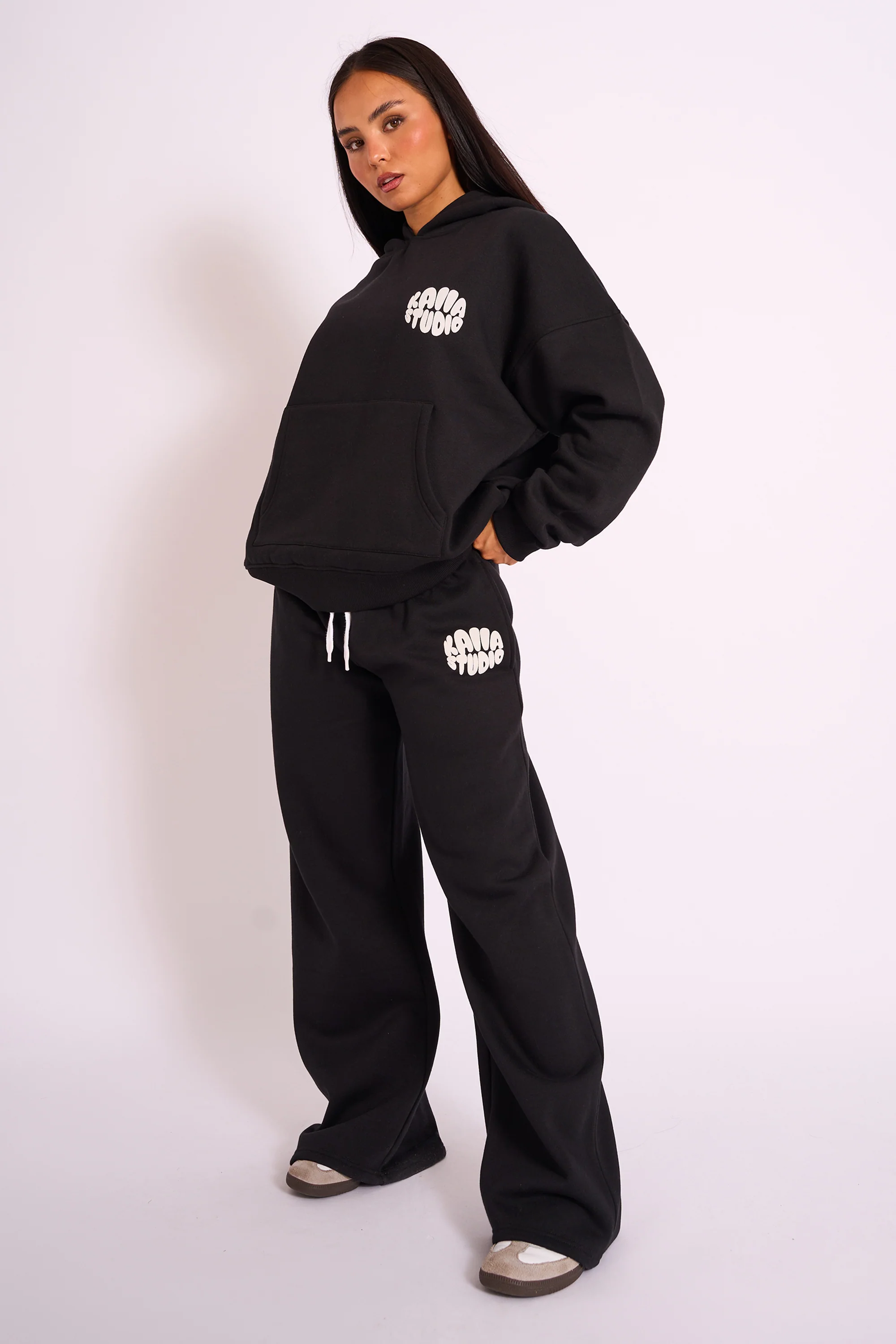 Kaiia Studio Bubble Logo Oversized Hoodie Black - Image 8