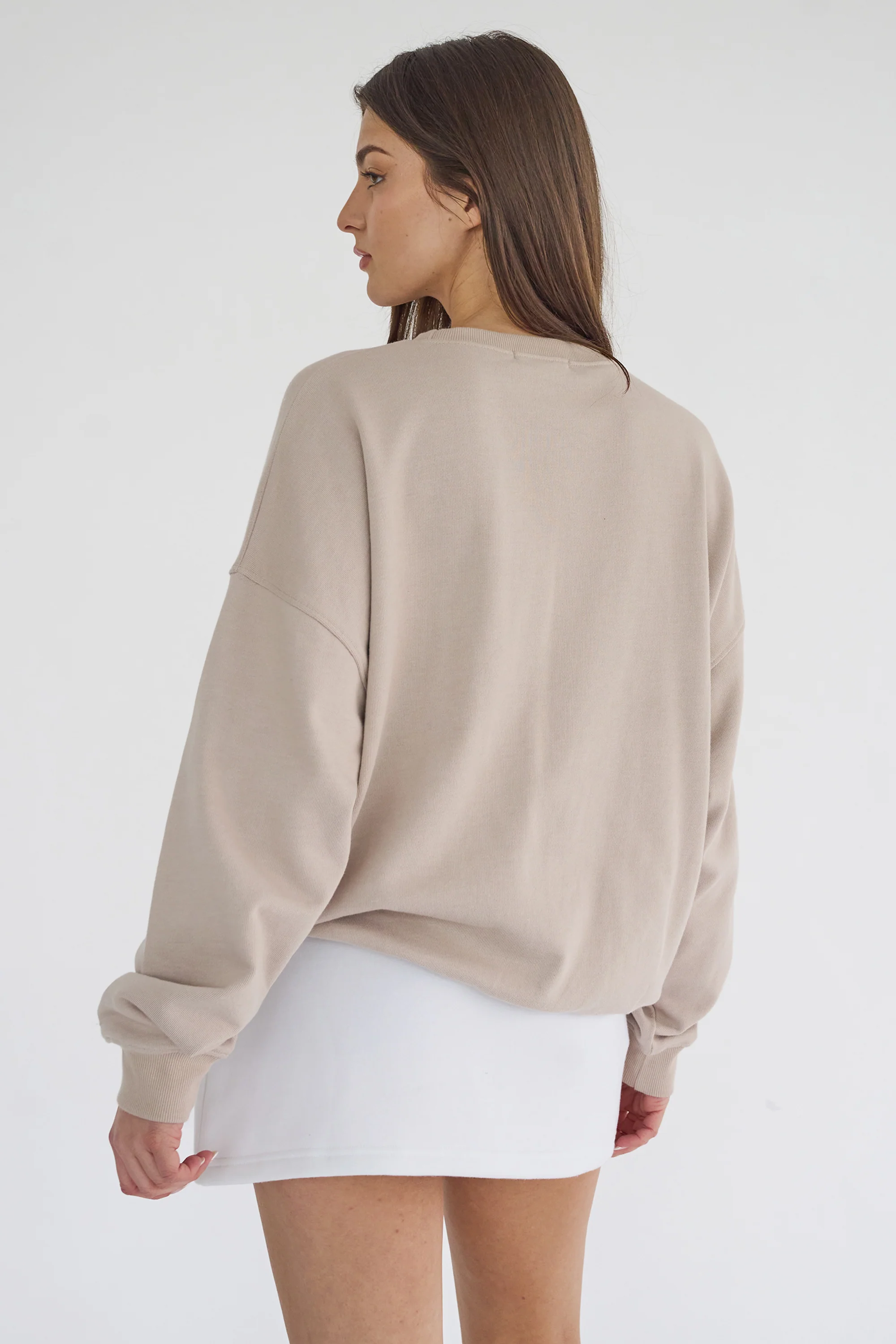 Kaiia Studio Distressed Applique Sweatshirt Stone - Image 2