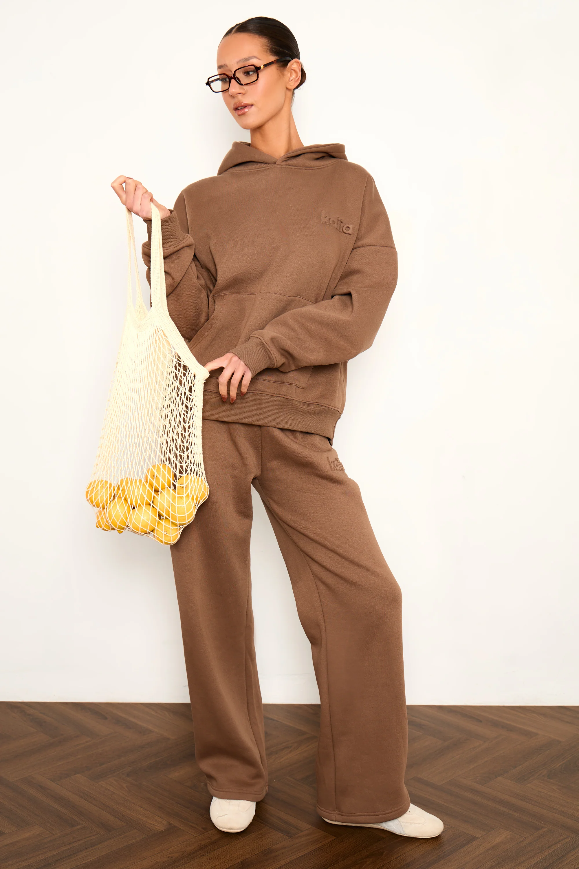 Kaiia Studio Embossed Oversized Hoodie Caramel - Image 4